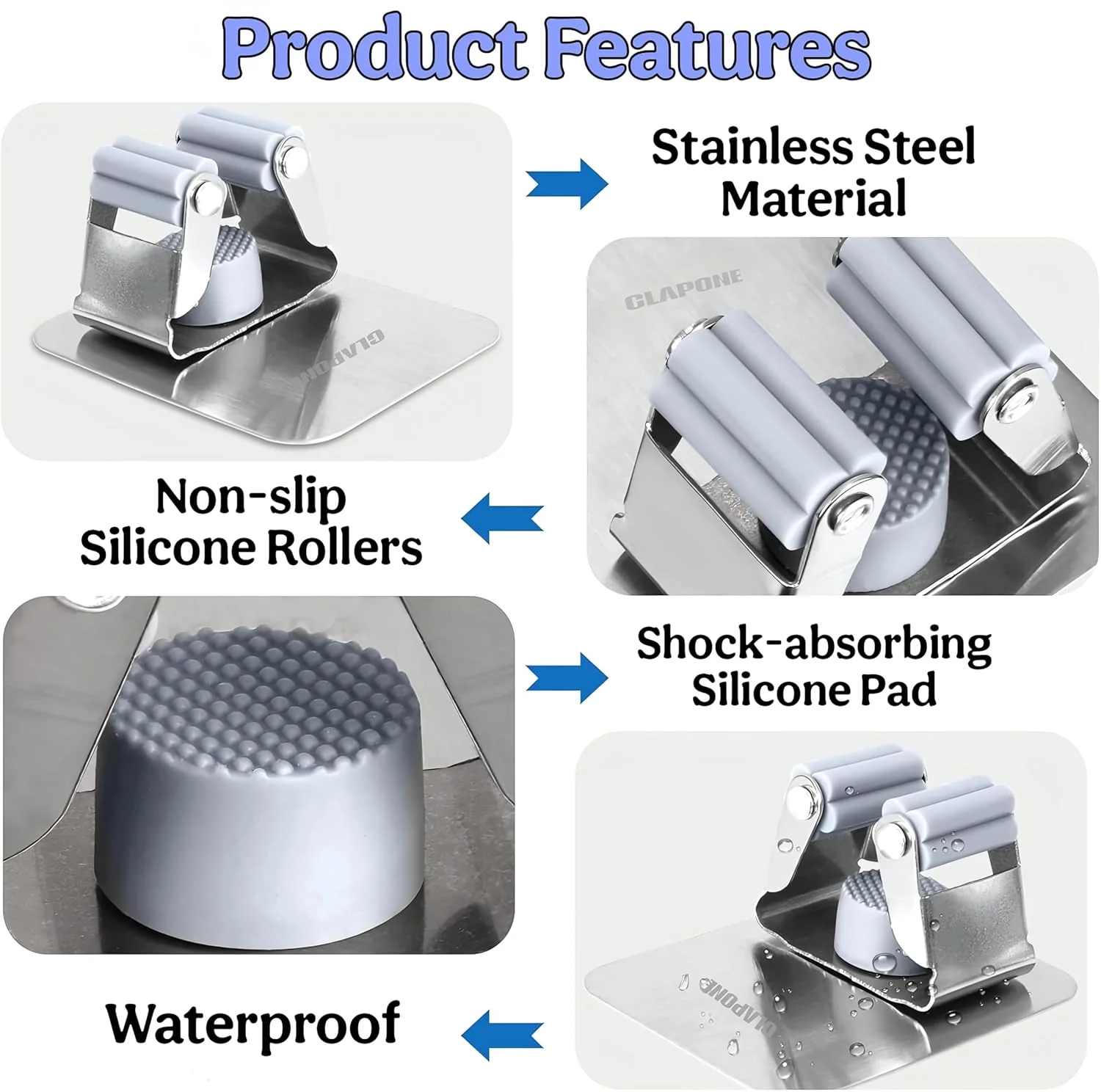 MECHDEL 2 Piece Self Adhesive Mop Holder/Wall Mounted Wiper Holder/Storage Organizers/Drill-Free Broom Stick Stand for Home/Indoor-Outdoor/Garage/Commercial/Bathroom Essentials/Umbrella(Grey) - Image 6