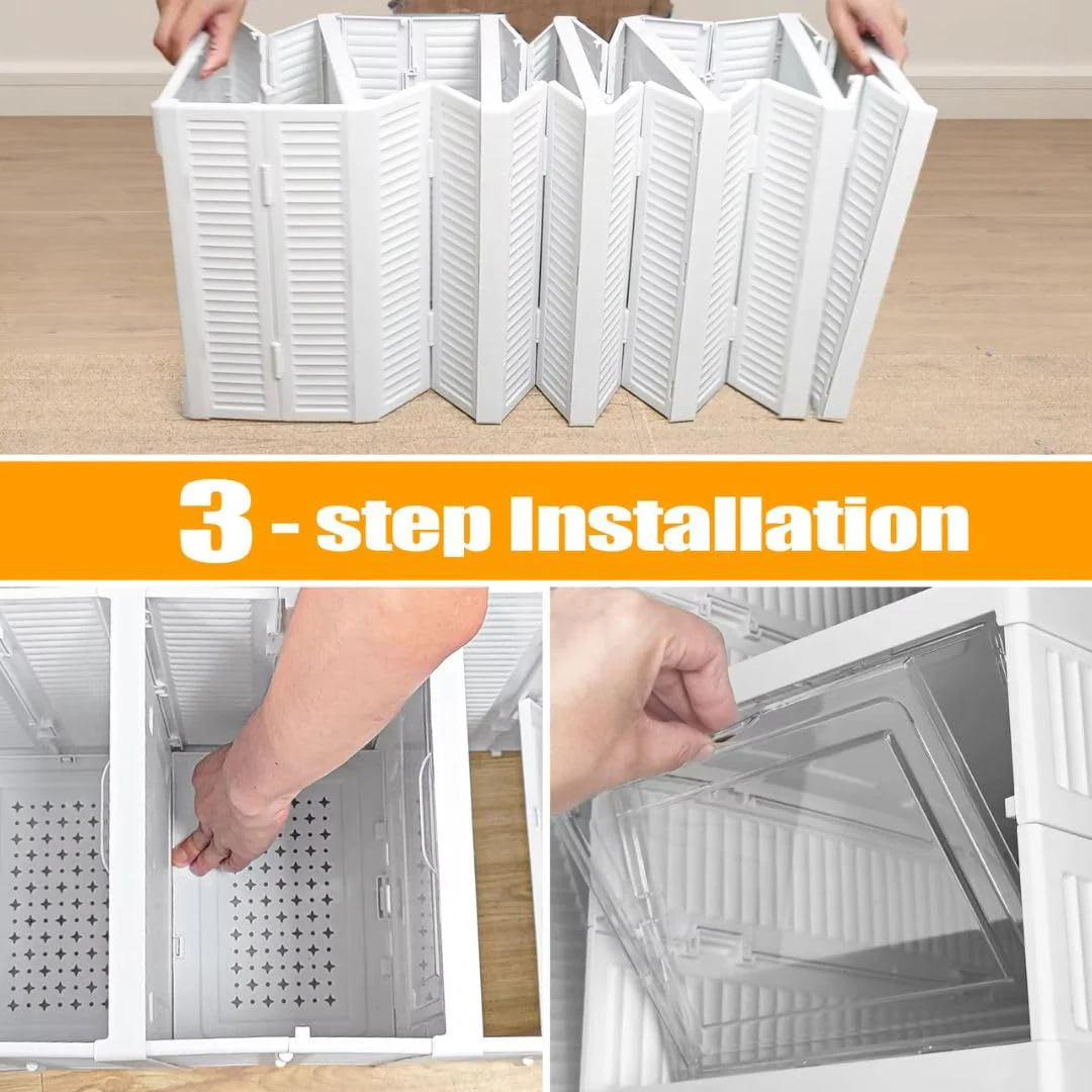 Mechdel Foldable Shoe Organizer Storage Box/Collapsible Shoe Rack/Foldable Closet for Living Room,Study,Bedroom, Bathroom/Storage Organizer for Shoe Boots,Slippers,Sneakers,Books(White) - Image 4