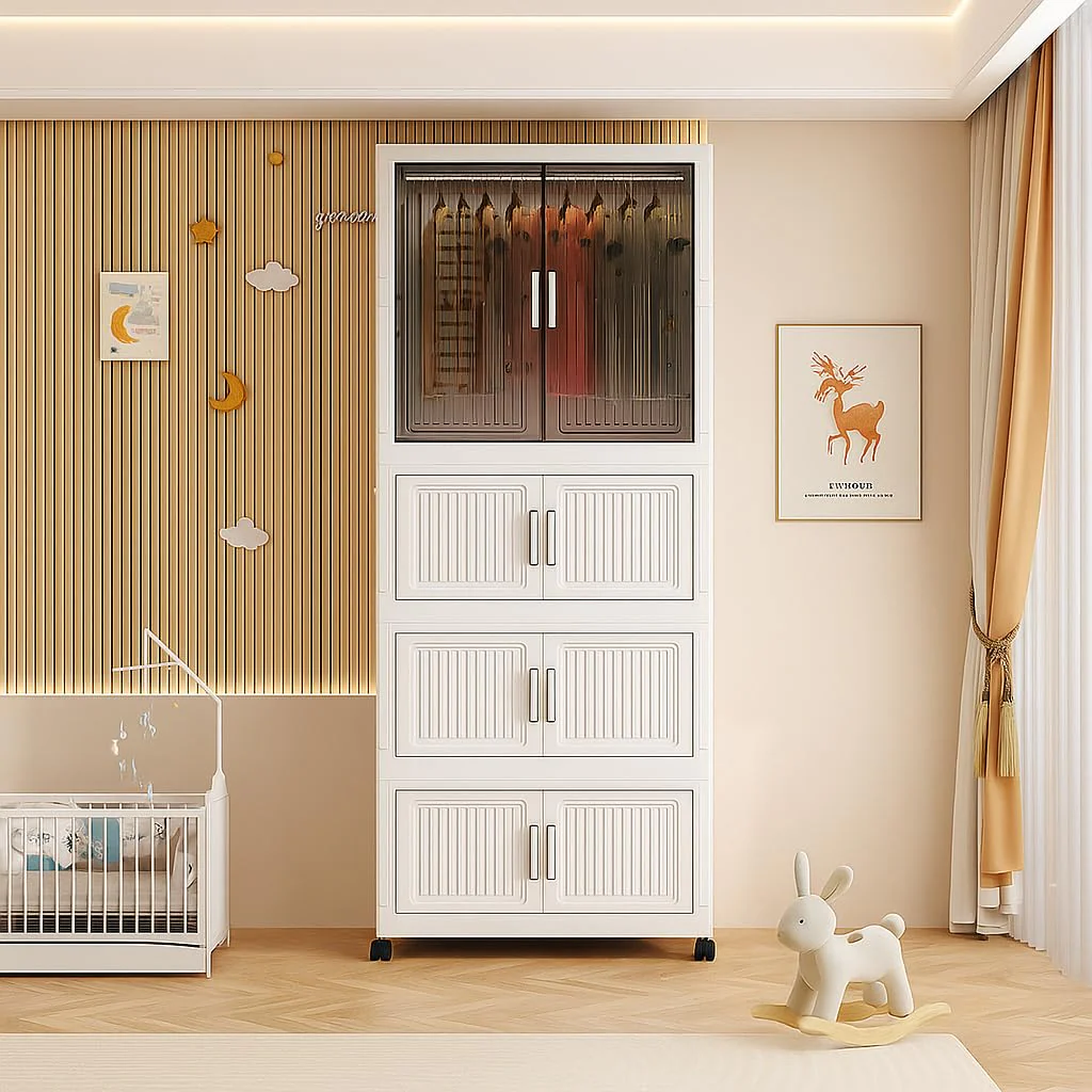 Mechdel 2-Door Plastic Storage Bin Wardrobe - Image 10