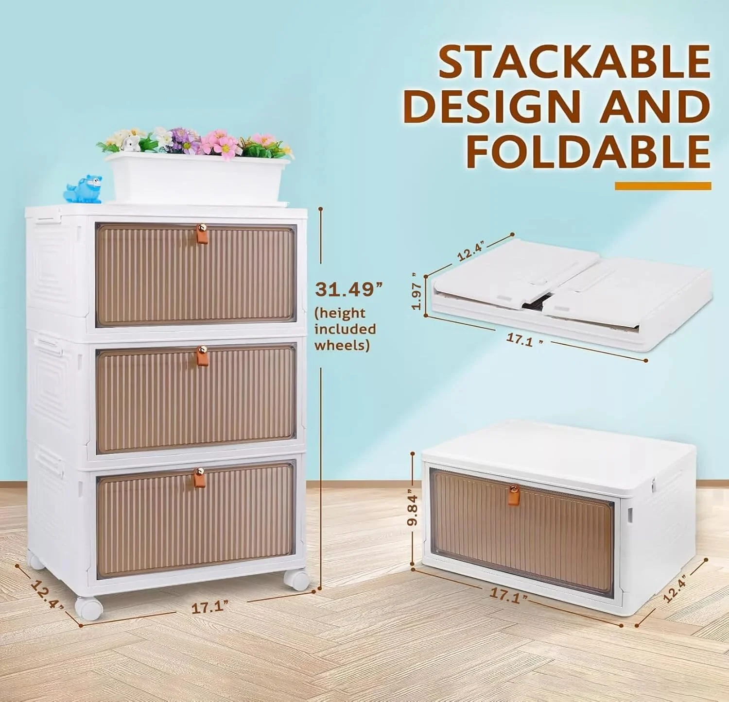 Mechdel 2-Door Plastic Storage Bin Wardrobe - Image 13