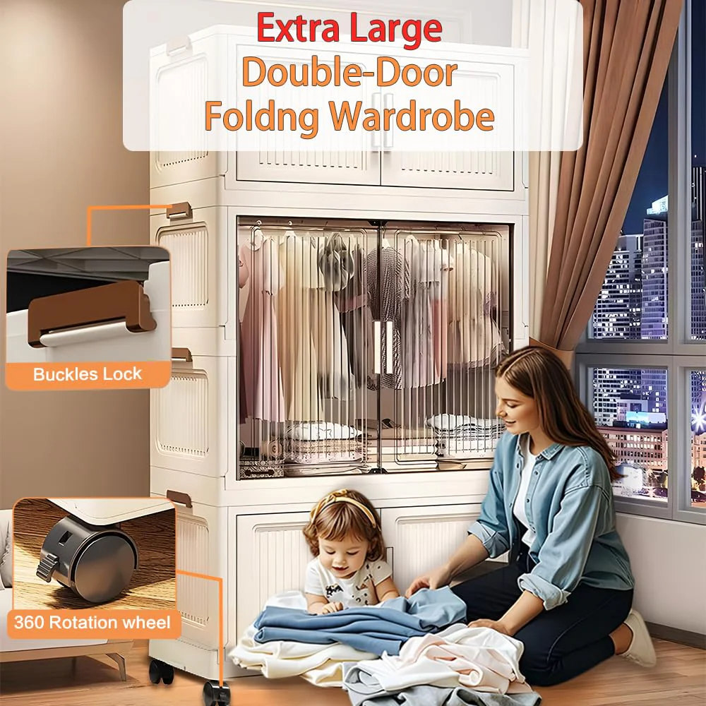 Mechdel 2-Door Plastic Storage Bin Wardrobe - Image 4