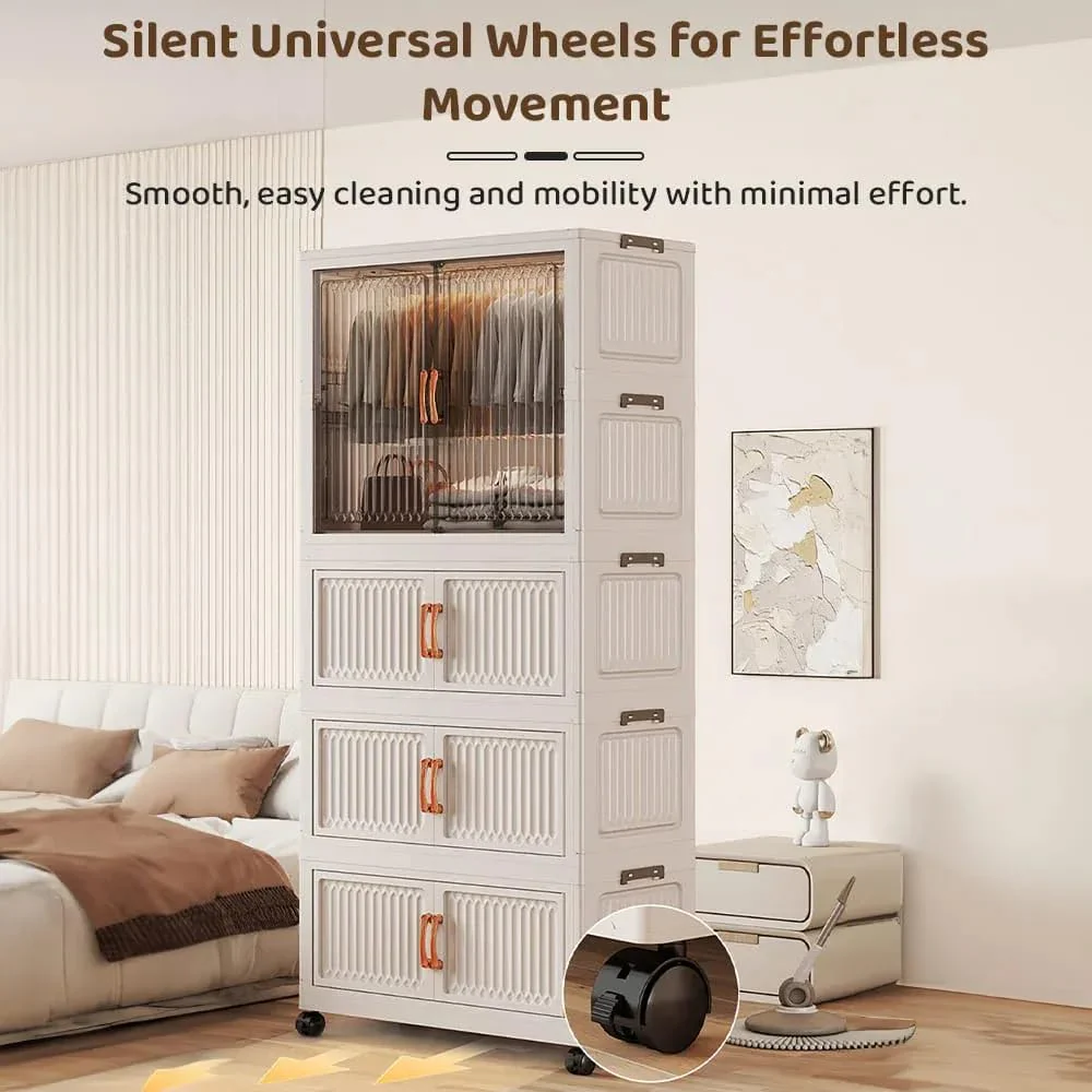 Mechdel 2-Door Plastic Storage Bin Wardrobe - Image 5