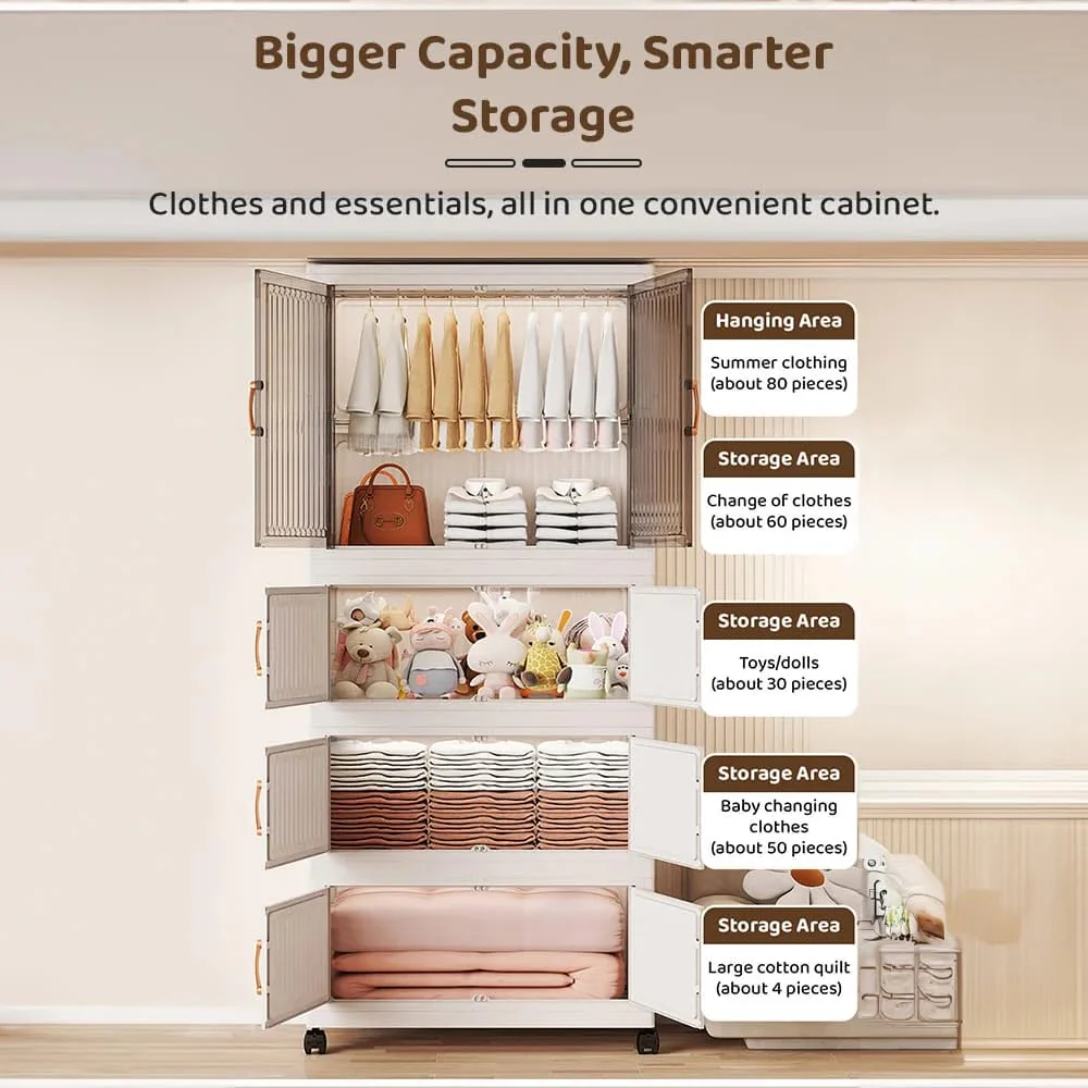 Mechdel 2-Door Plastic Storage Bin Wardrobe - Image 6