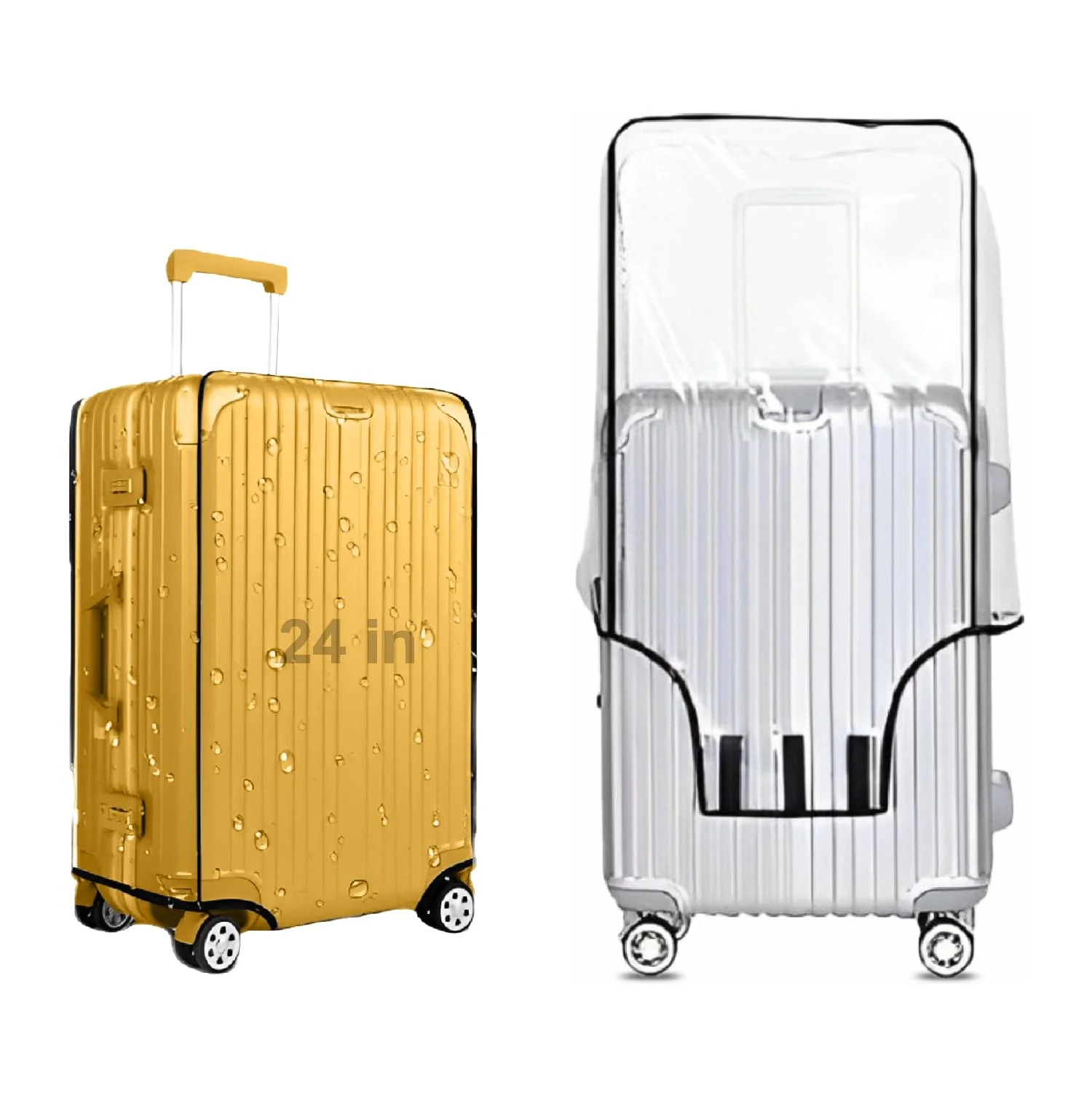 MECHDEL 32 inch Trolley Bag Cover/Waterproof Dustproof Luggage Bag Cover/Zippered Clear PVC Suitcase Covers Protectors (Set of 1) - Image 9