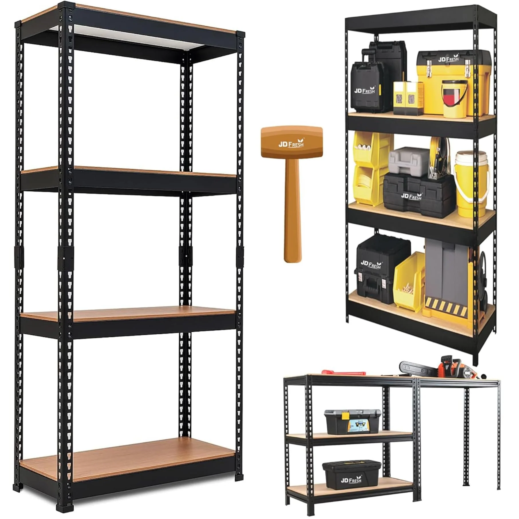MECHDEL 5-Tier Adjustable Metal Storage Rack/Heavy Duty Boltless Shelving Unit & Organizer for Home, Garage, Office & Shop/Display Rack with Metal Frame - Image 10