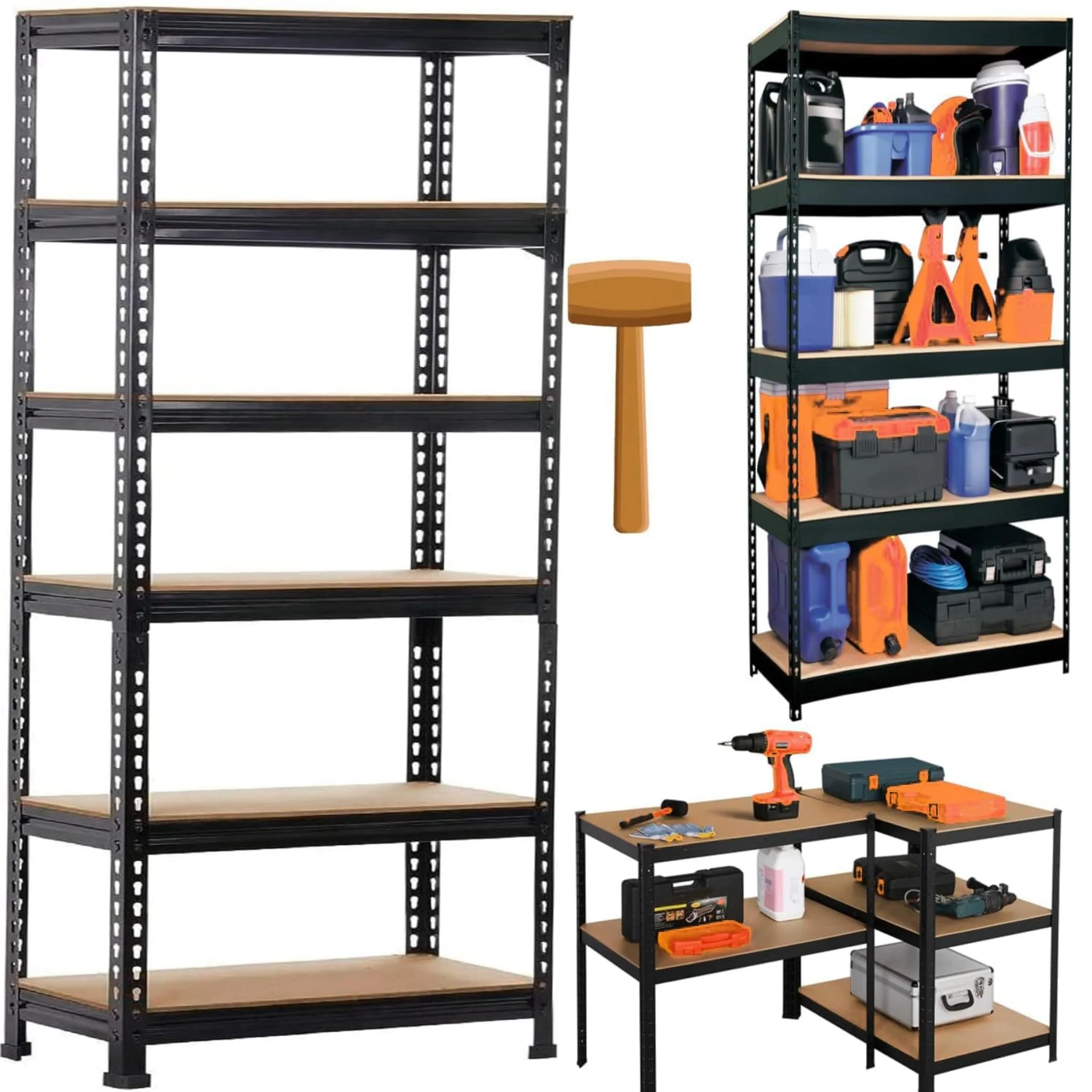 MECHDEL 5-Tier Adjustable Metal Storage Rack/Heavy Duty Boltless Shelving Unit & Organizer for Home, Garage, Office & Shop/Display Rack with Metal Frame - Image 12