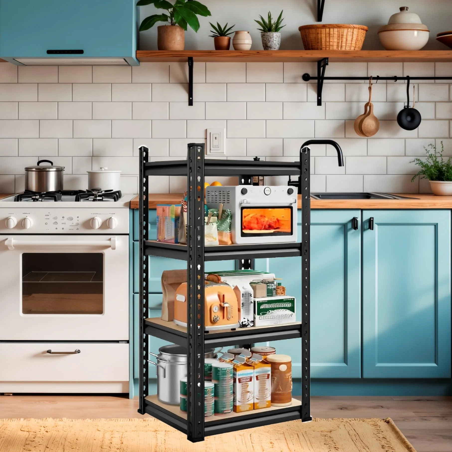 MECHDEL 5-Tier Adjustable Metal Storage Rack/Heavy Duty Boltless Shelving Unit & Organizer for Home, Garage, Office & Shop/Display Rack with Metal Frame - Image 15