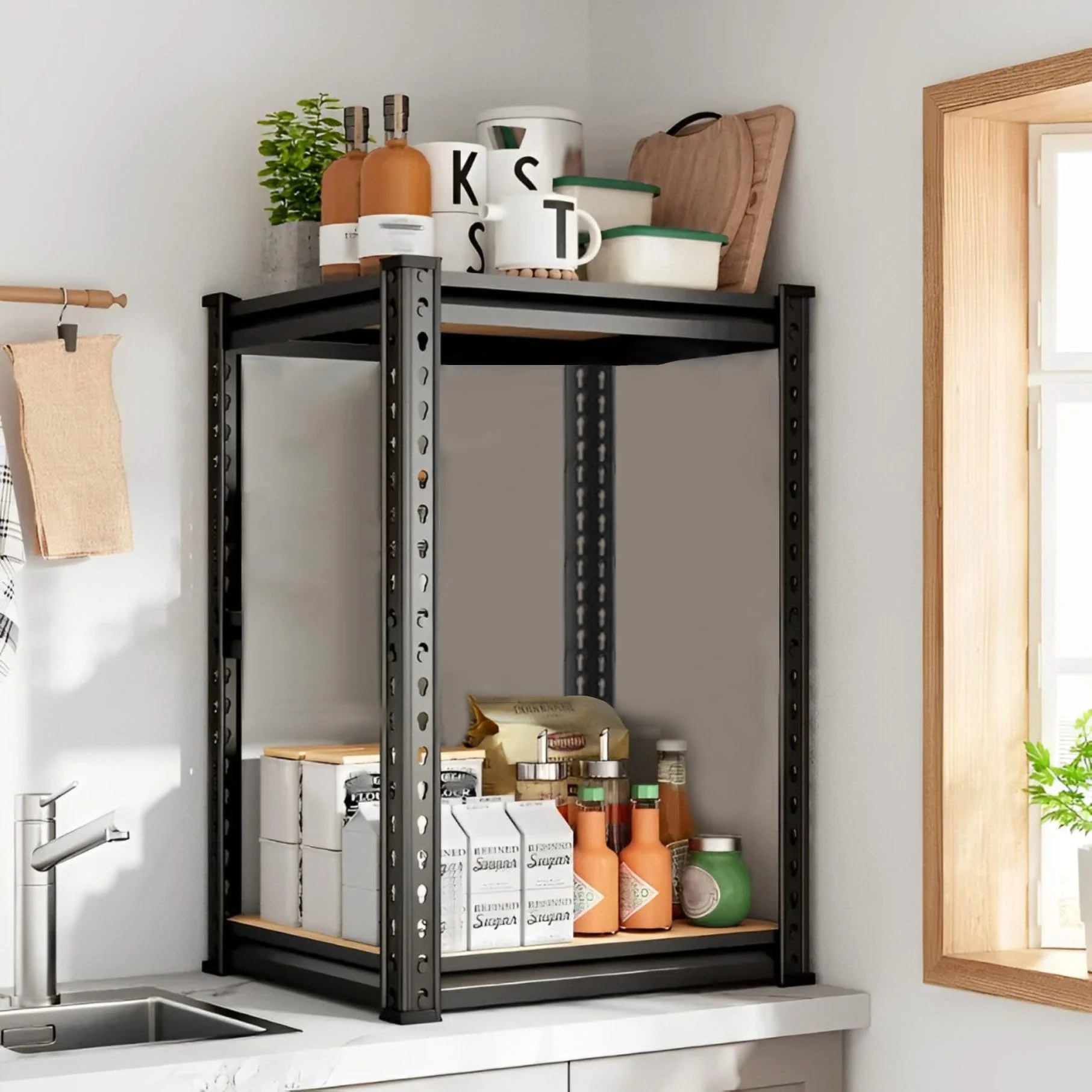 MECHDEL 5-Tier Adjustable Metal Storage Rack/Heavy Duty Boltless Shelving Unit & Organizer for Home, Garage, Office & Shop/Display Rack with Metal Frame - Image 16