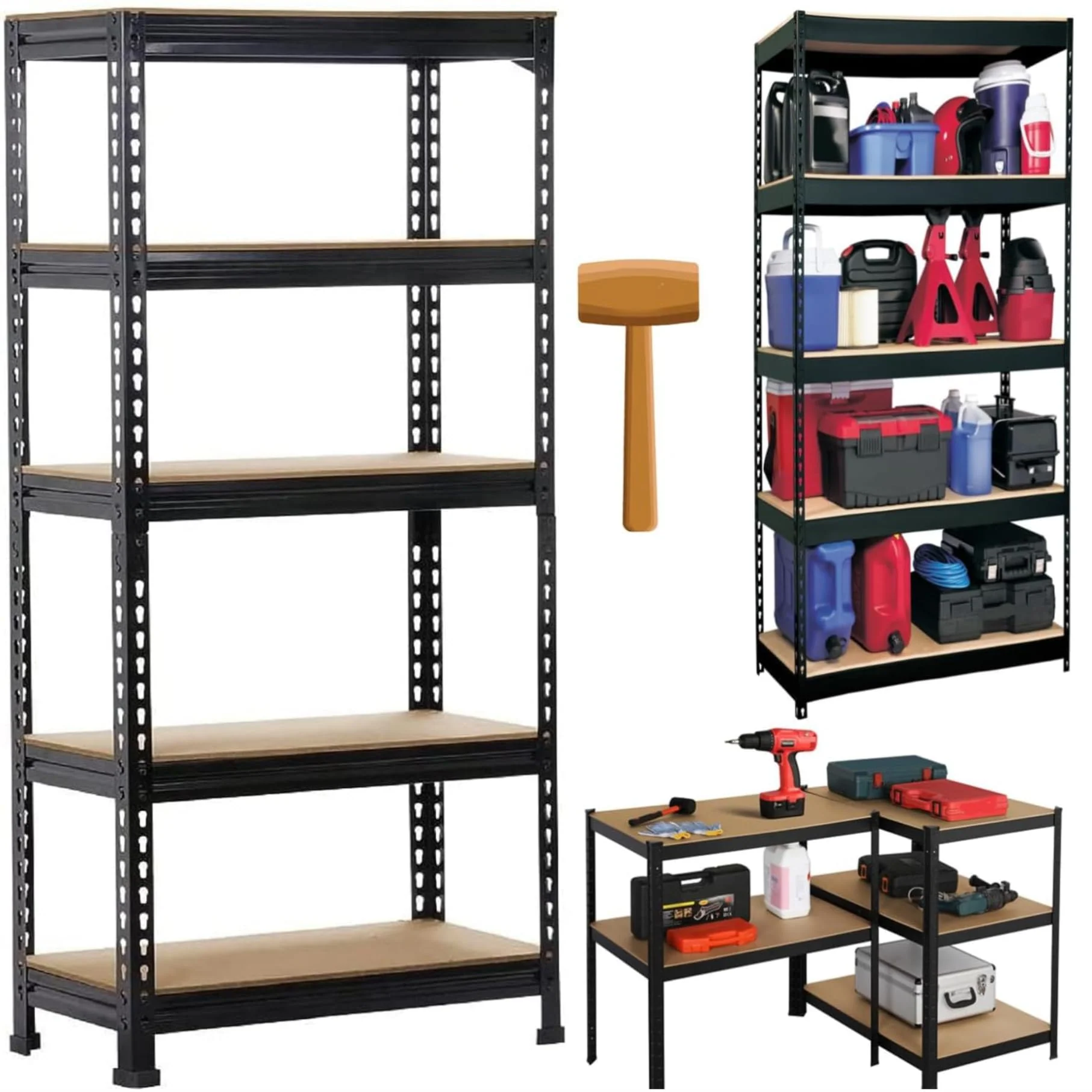 MECHDEL 5-Tier Adjustable Metal Storage Rack/Heavy Duty Boltless Shelving Unit & Organizer for Home, Garage, Office & Shop/Display Rack with Metal Frame - Image 17