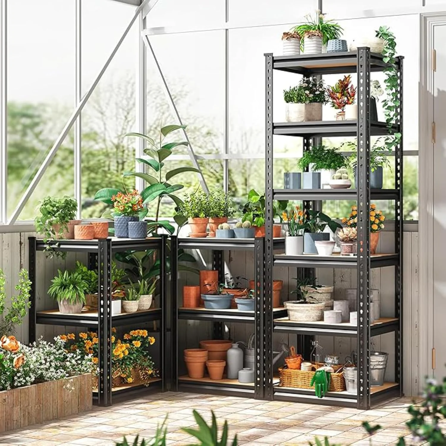 MECHDEL 5-Tier Adjustable Metal Storage Rack/Heavy Duty Boltless Shelving Unit & Organizer for Home, Garage, Office & Shop/Display Rack with Metal Frame - Image 3