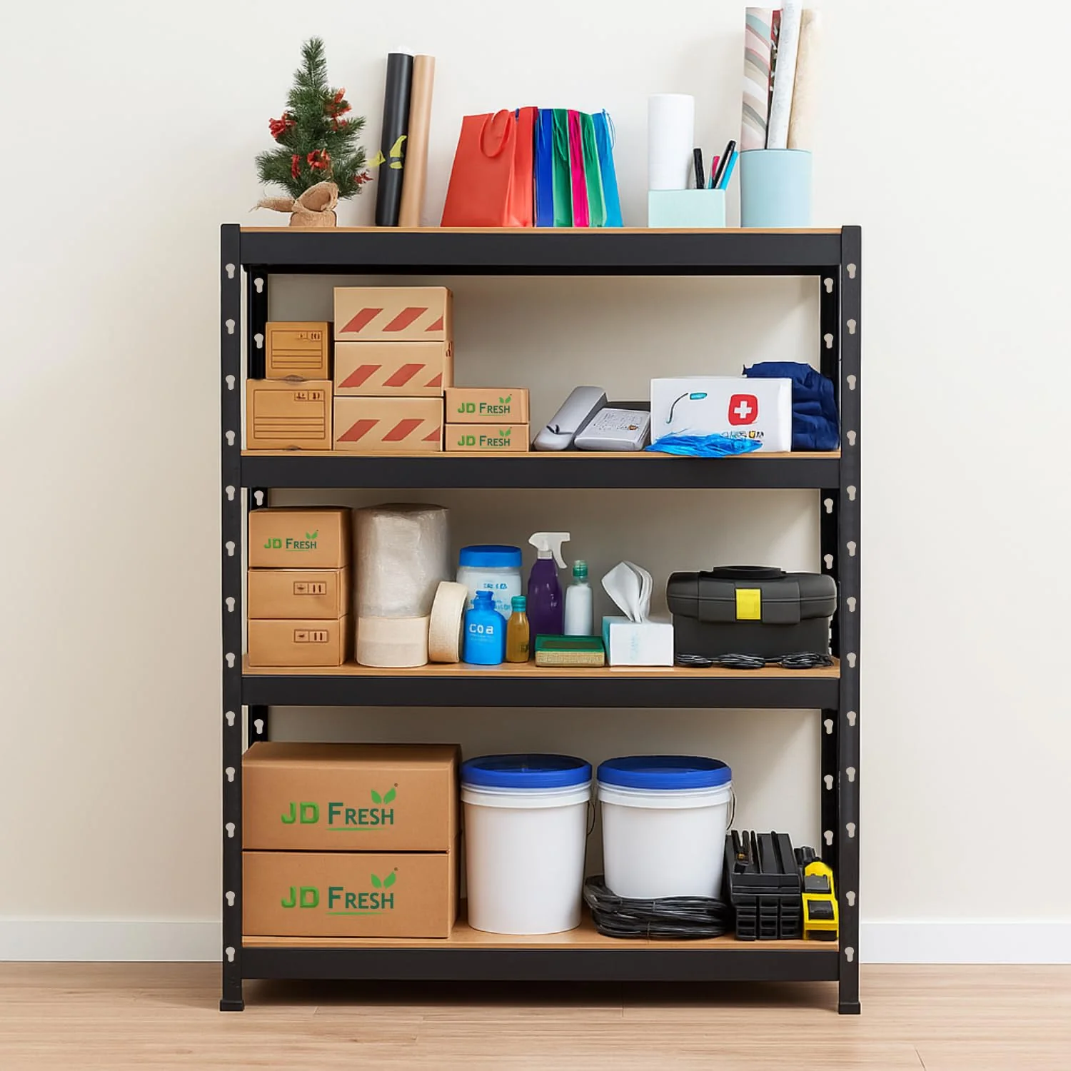 MECHDEL 5-Tier Extra Large Metal Shelf Rack/Adjustable Boltless Shelving Unit/Heavy Duty Display Rack - Image 12