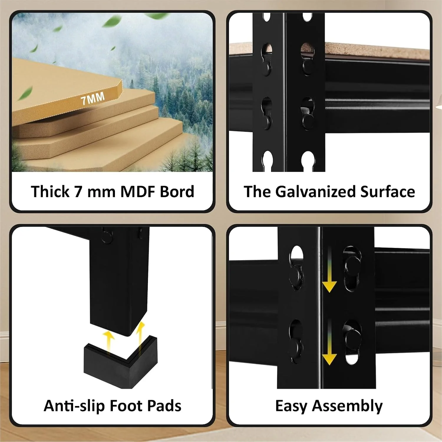MECHDEL 5-Tier Extra Large Metal Shelf Rack/Adjustable Boltless Shelving Unit/Heavy Duty Display Rack - Image 5