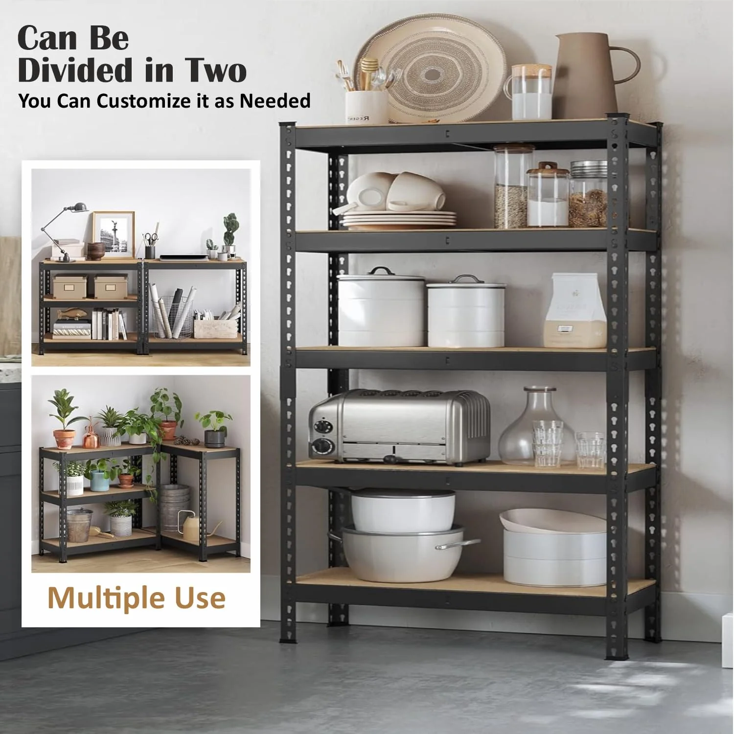 MECHDEL 5-Tier Extra Large Metal Shelf Rack/Adjustable Boltless Shelving Unit/Heavy Duty Display Rack - Image 6