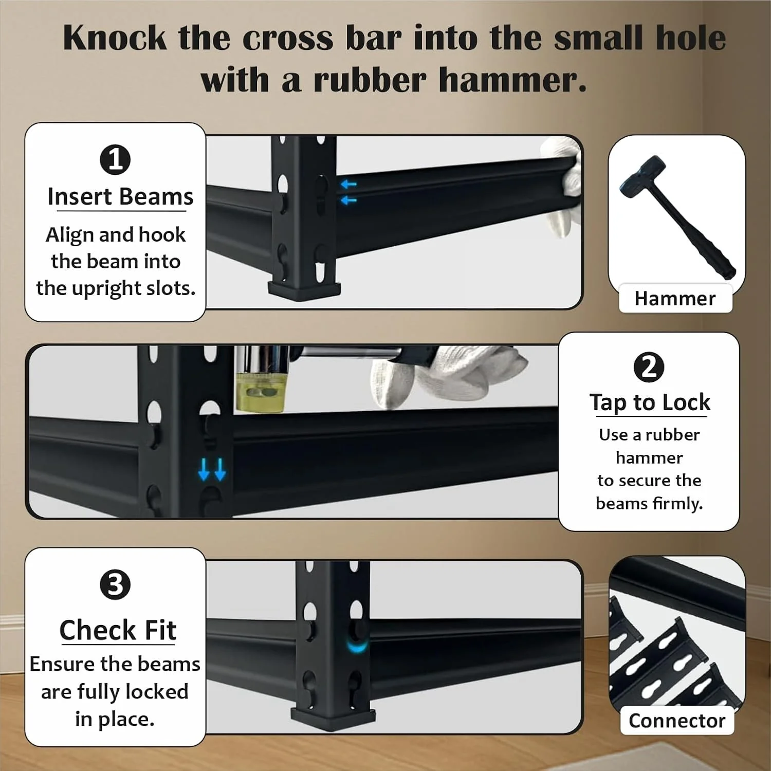 MECHDEL 5-Tier Extra Large Metal Shelf Rack/Adjustable Boltless Shelving Unit/Heavy Duty Display Rack - Image 7