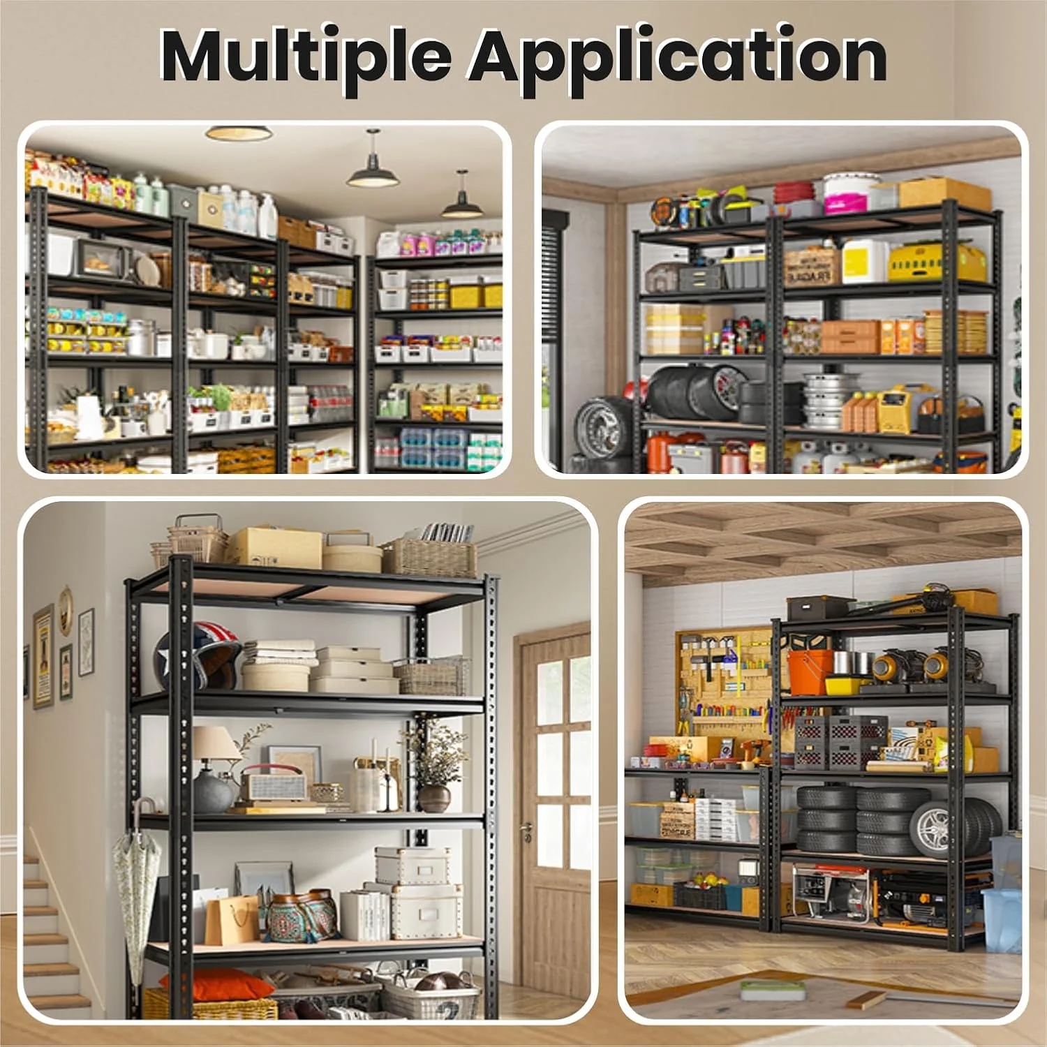 MECHDEL 5-Tier Extra Large Metal Shelf Rack/Adjustable Boltless Shelving Unit/Heavy Duty Display Rack - Image 8