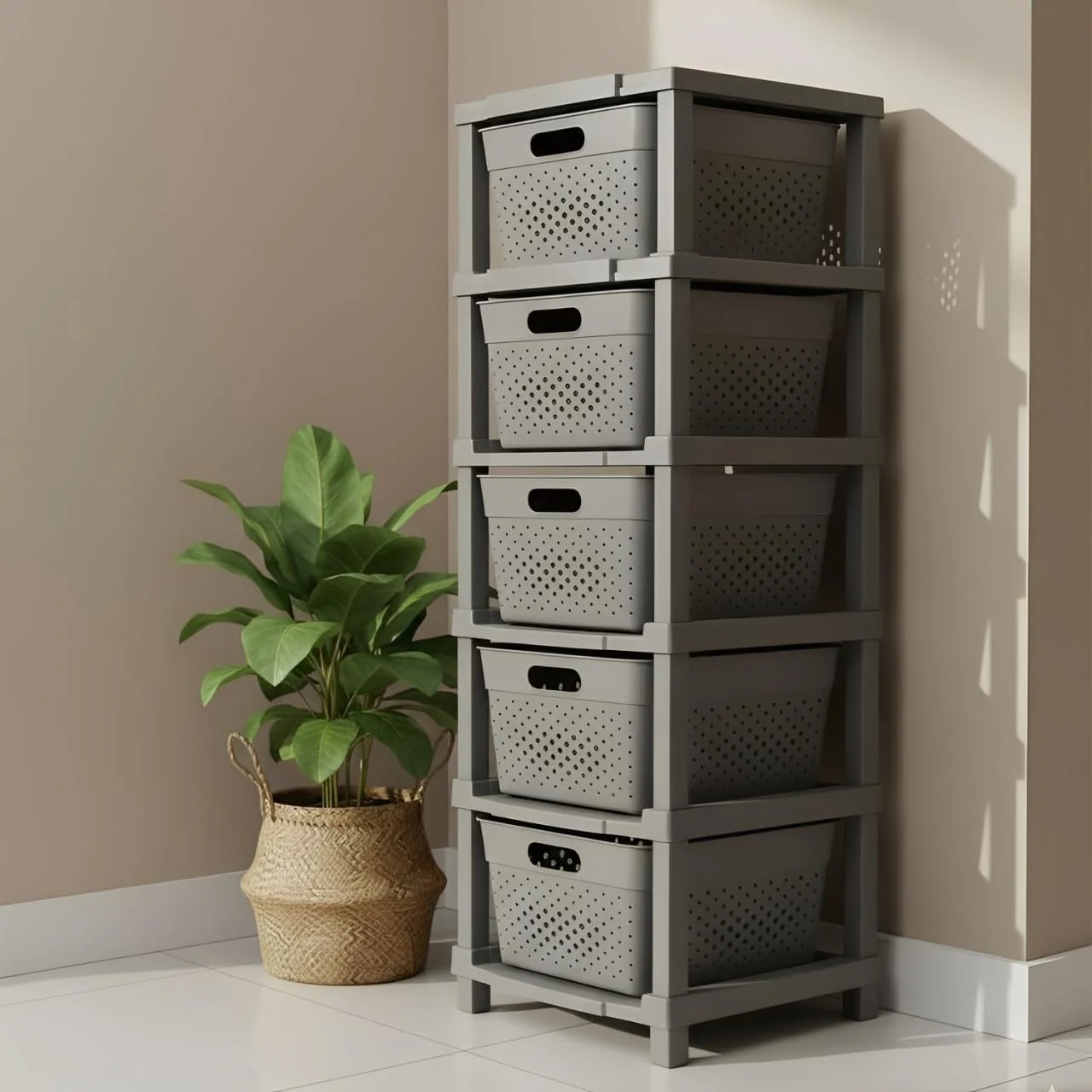 MECHDEL  6-Tier Plastic Storage Cabinet Organizer/Modular Plastic Drawer System for Home, Office, Hospital, Parlor, School, Doctors, and Kids' Rooms/Modular Kitchen & Toy Organizer - Image 10