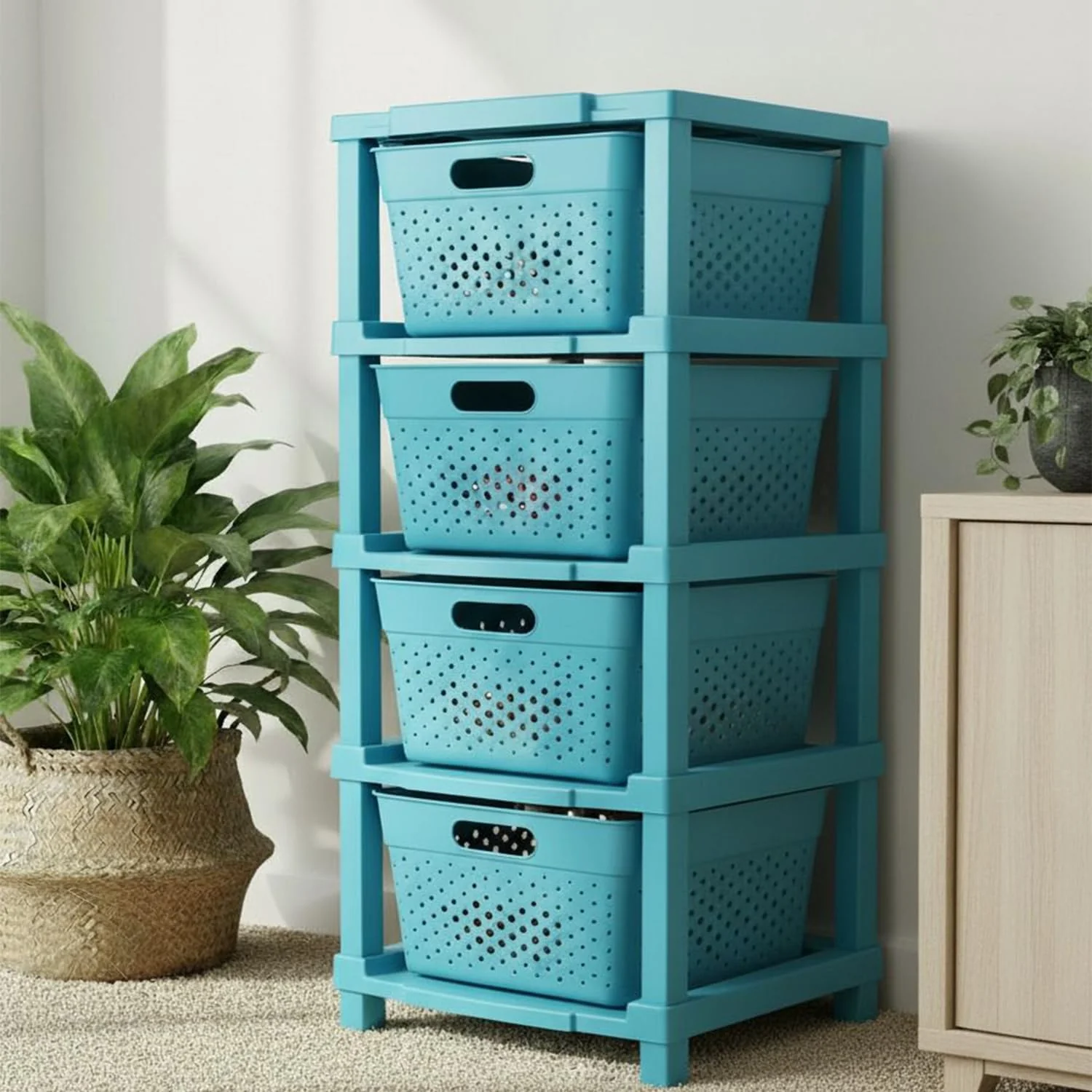 MECHDEL  6-Tier Plastic Storage Cabinet Organizer/Modular Plastic Drawer System for Home, Office, Hospital, Parlor, School, Doctors, and Kids' Rooms/Modular Kitchen & Toy Organizer - Image 11