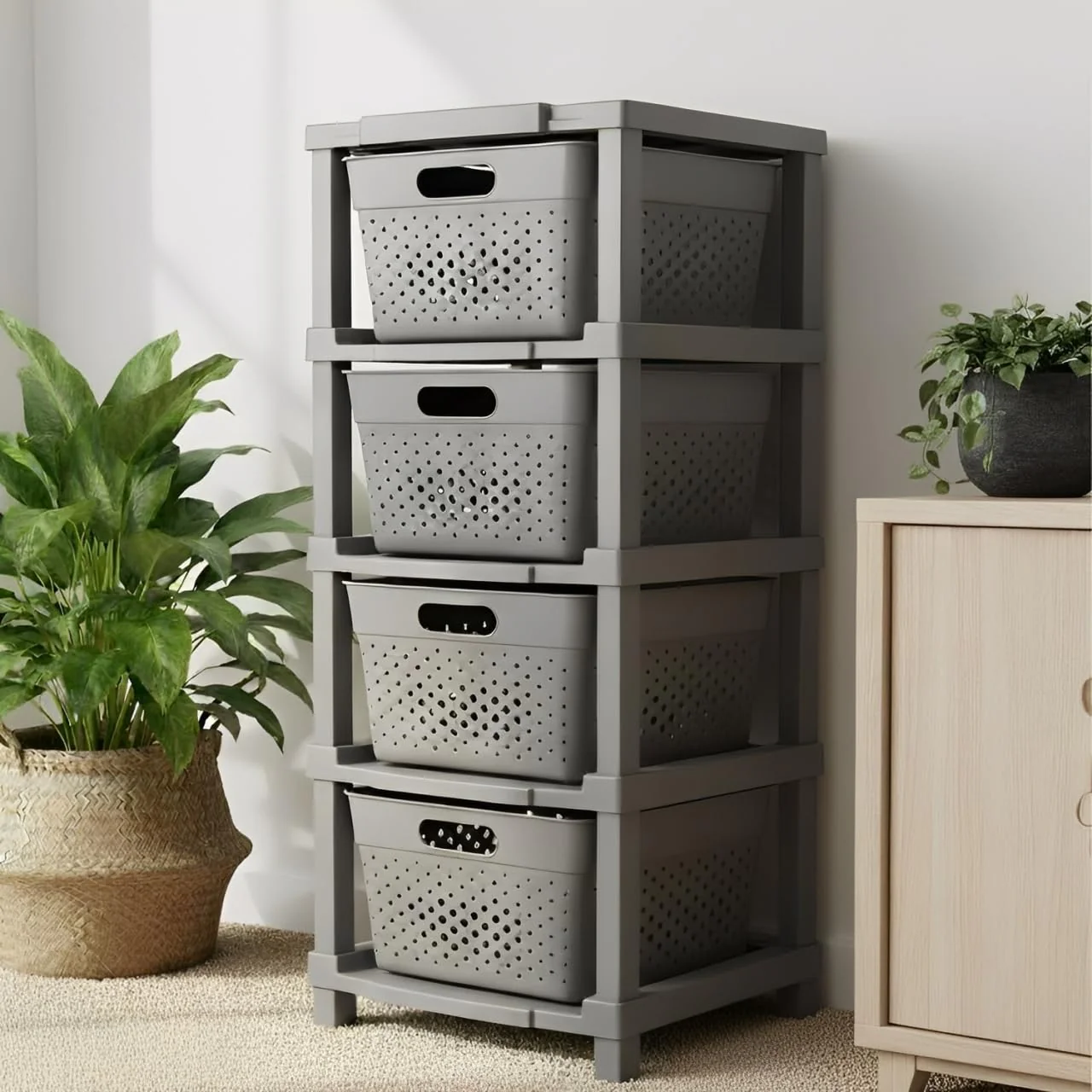 MECHDEL  6-Tier Plastic Storage Cabinet Organizer/Modular Plastic Drawer System for Home, Office, Hospital, Parlor, School, Doctors, and Kids' Rooms/Modular Kitchen & Toy Organizer - Image 12