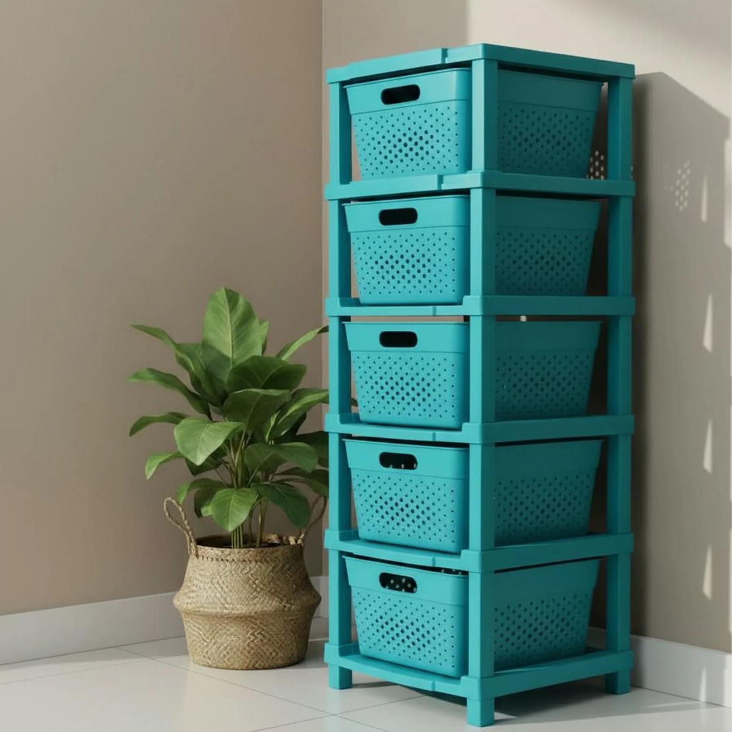 MECHDEL  6-Tier Plastic Storage Cabinet Organizer/Modular Plastic Drawer System for Home, Office, Hospital, Parlor, School, Doctors, and Kids' Rooms/Modular Kitchen & Toy Organizer - Image 14