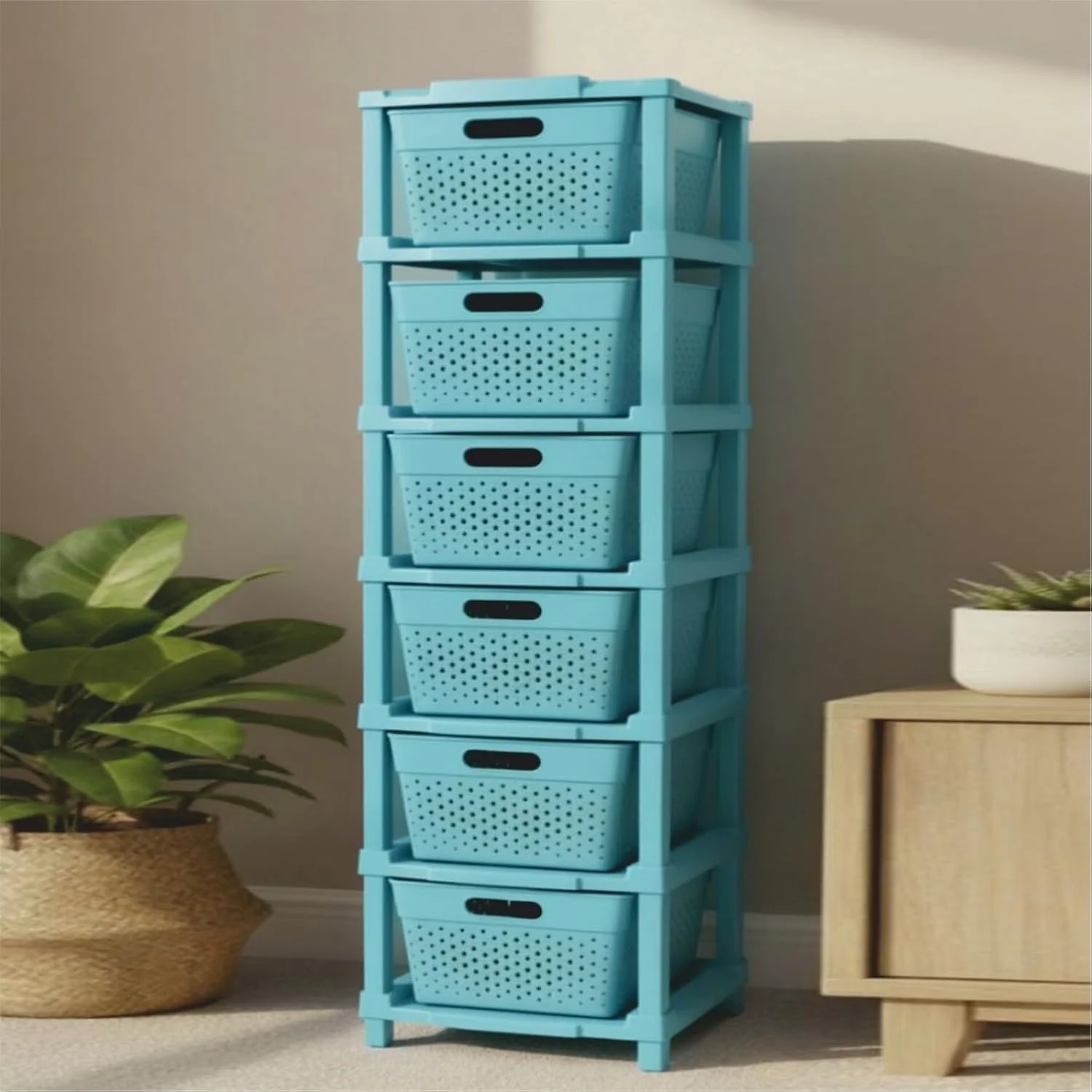 MECHDEL  6-Tier Plastic Storage Cabinet Organizer/Modular Plastic Drawer System for Home, Office, Hospital, Parlor, School, Doctors, and Kids' Rooms/Modular Kitchen & Toy Organizer - Image 15