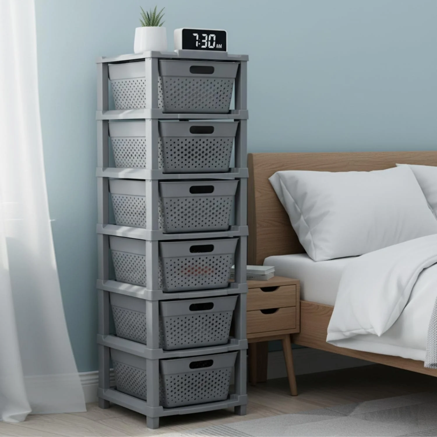 MECHDEL  6-Tier Plastic Storage Cabinet Organizer/Modular Plastic Drawer System for Home, Office, Hospital, Parlor, School, Doctors, and Kids' Rooms/Modular Kitchen & Toy Organizer - Image 4