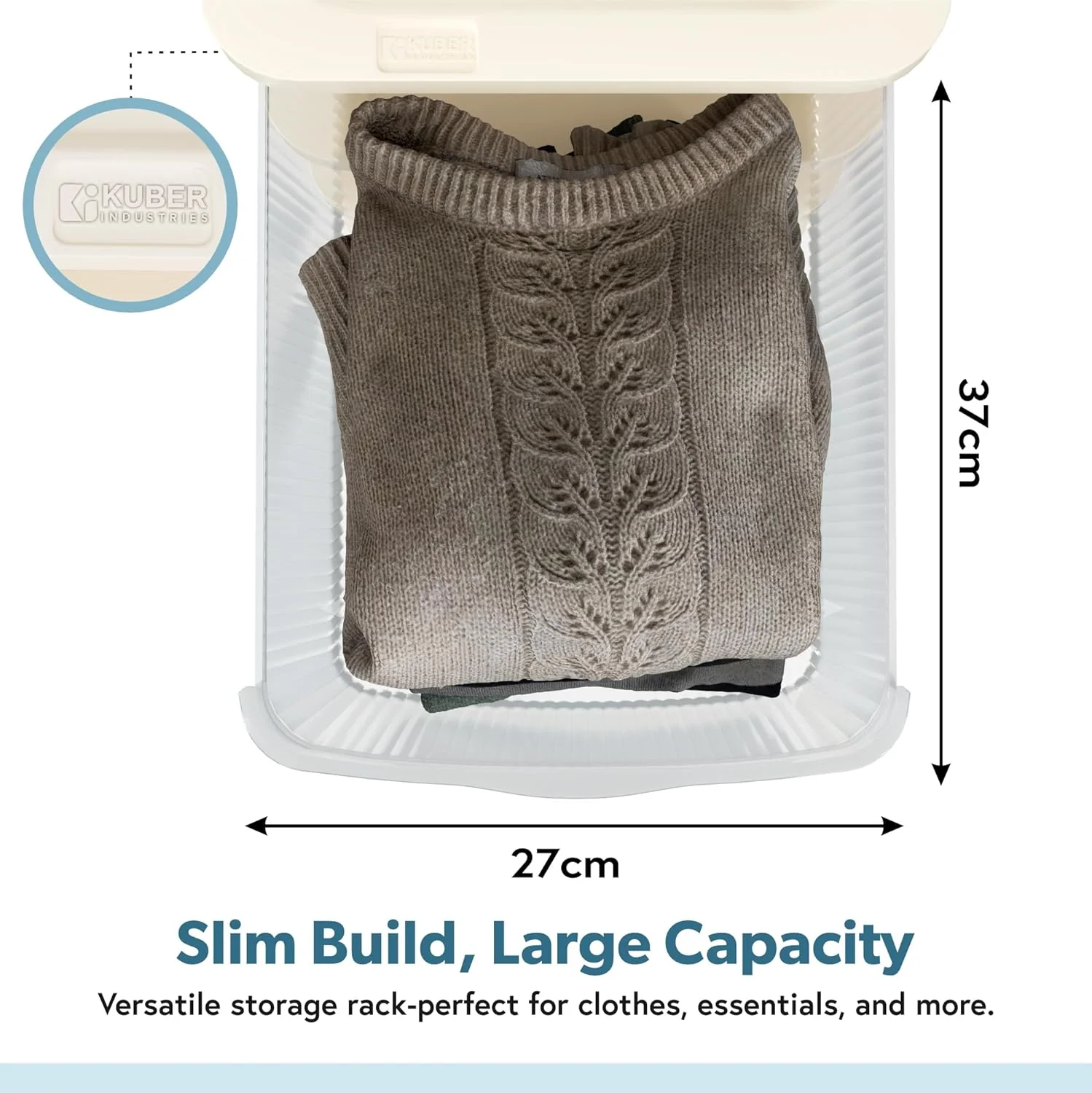 MECHDEL Industries 5 Layer Plastic Modular Storage Drawer Organizer with Wheels | Chest of Drawer Storage Box for Living Room, Office, School and Home | Toys Organiser for Kids Room | Transparent Ivory - Image 4