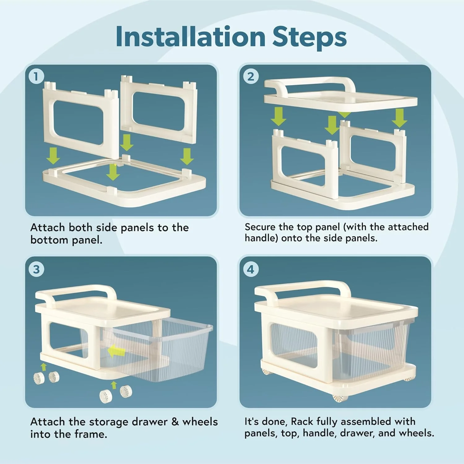 MECHDEL Industries 5 Layer Plastic Modular Storage Drawer Organizer with Wheels | Chest of Drawer Storage Box for Living Room, Office, School and Home | Toys Organiser for Kids Room | Transparent Ivory - Image 5