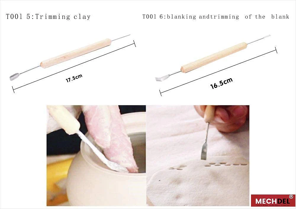 Mechdel 11-Piece Clay Tools Set, Metal Tipped Clay Sculpting Tools with Wood Handles, Ideal for Cleaning and Creating Decorative Effects on Clay Surfaces - Image 3