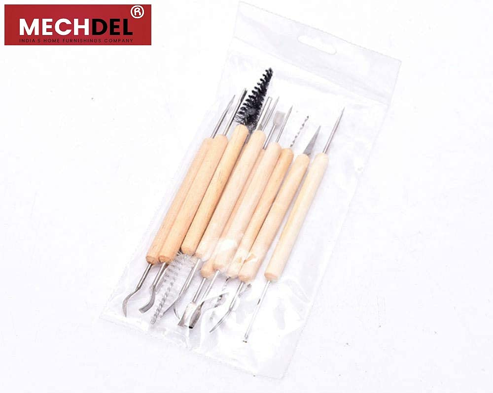 Mechdel 11-Piece Clay Tools Set, Metal Tipped Clay Sculpting Tools with Wood Handles, Ideal for Cleaning and Creating Decorative Effects on Clay Surfaces - Image 6