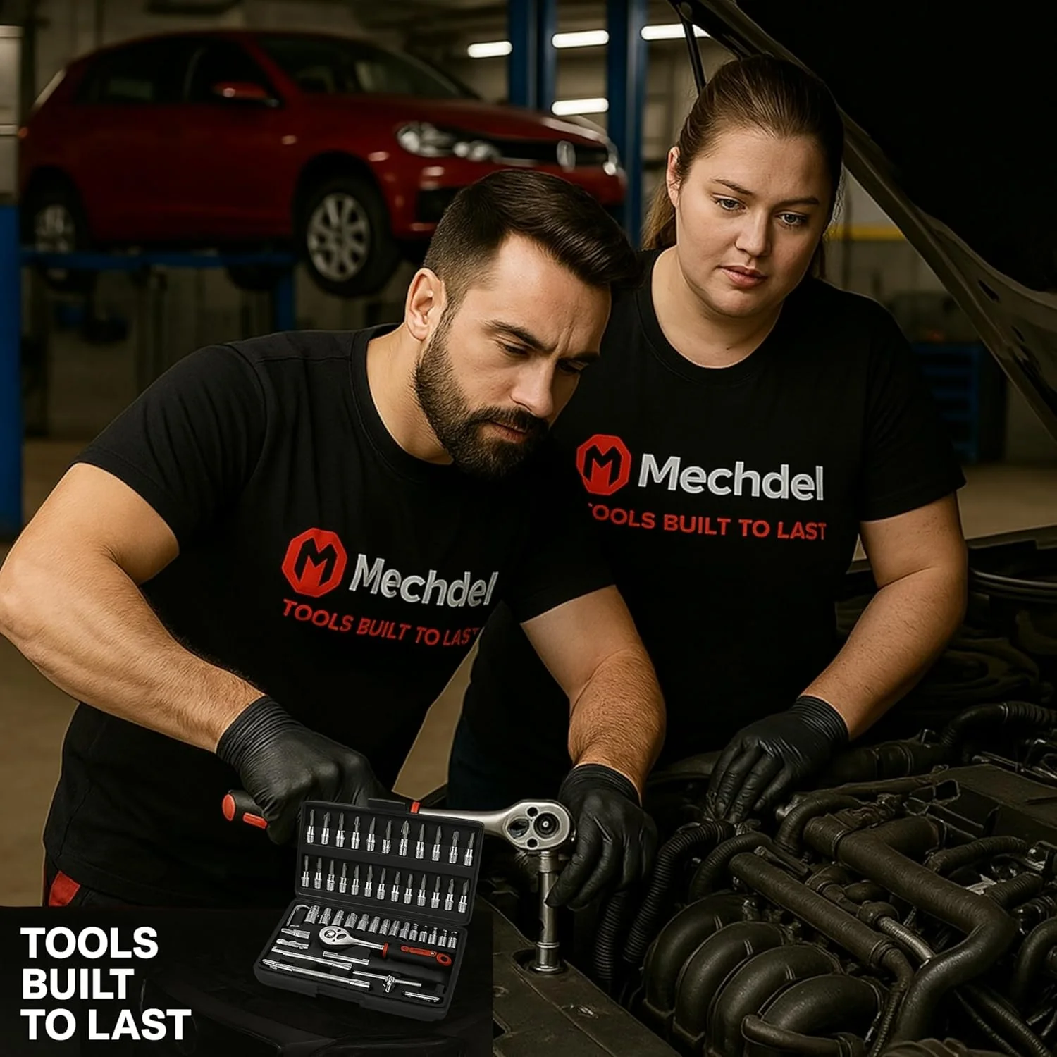 MECHDEL 46-in-1 Tool Kit for Home Use | Spanner Set | Socket Set | Wrench Set | Hand Tools | Bike Tool Kit Set | Goti Pana Box End Set | Socket Wrench Kit | DIY Car & Household Repair Tools - Image 7