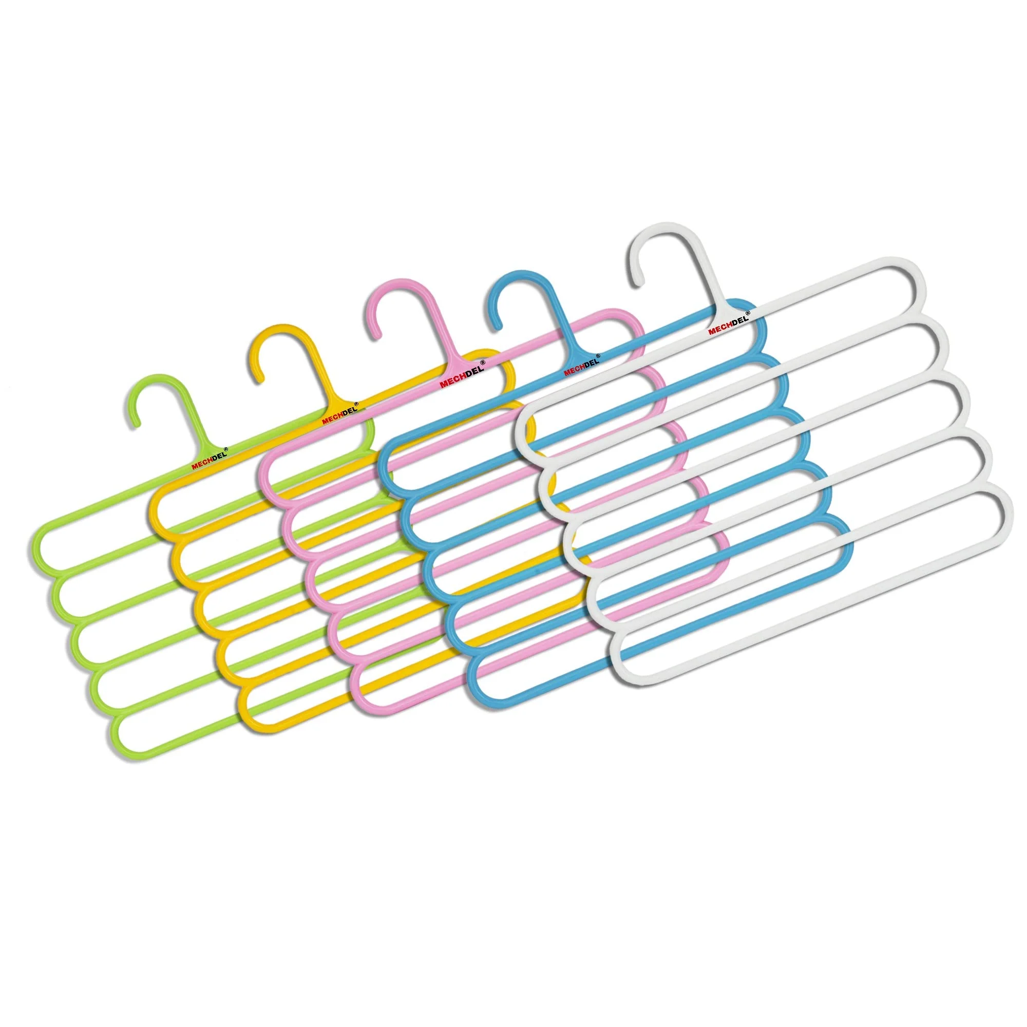 Mechdel 5 Layer Pants Clothes Hanger Wardrobe Storage Organiser Rack, 32l x 1b x 33h cm (Assorted Colour) (3) - Image 11