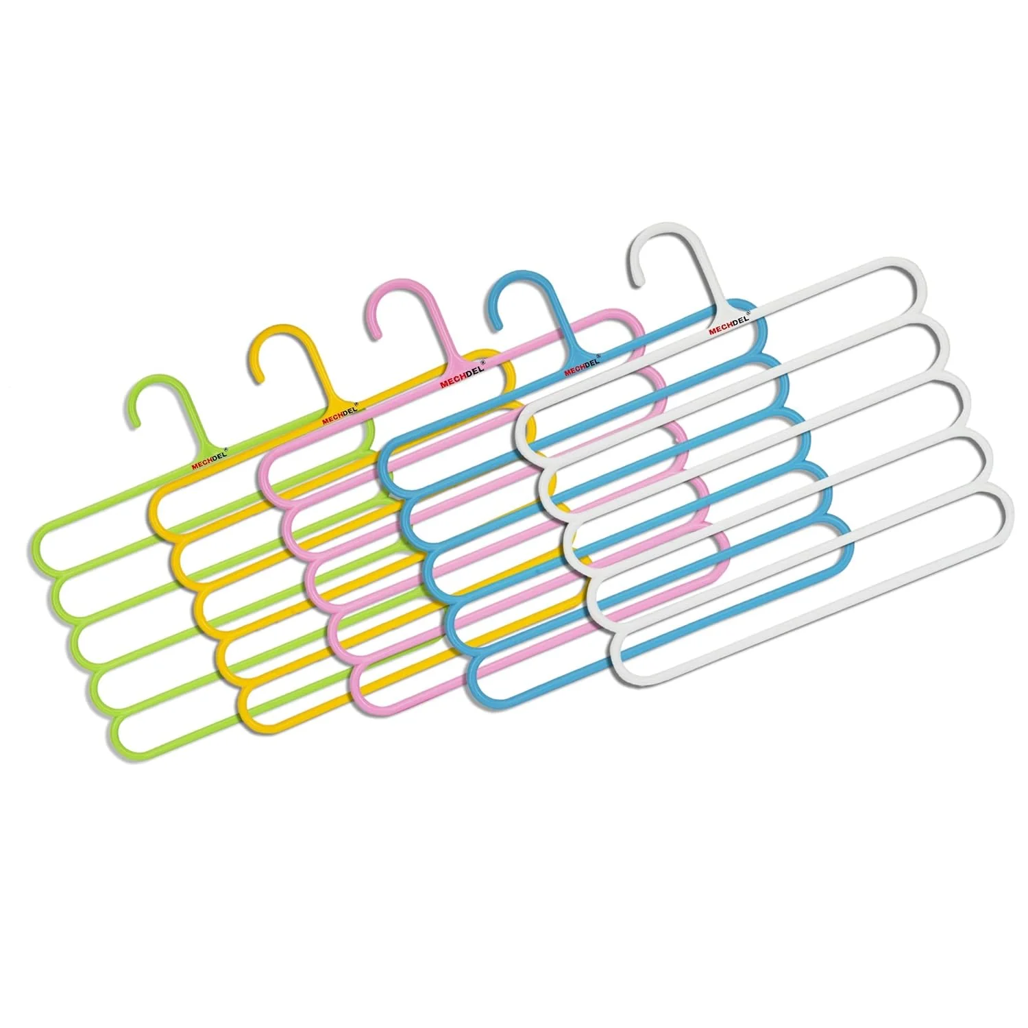 Mechdel 5 Layer Pants Clothes Hanger Wardrobe Storage Organiser Rack, 32l x 1b x 33h cm (Assorted Colour) (3) - Image 13