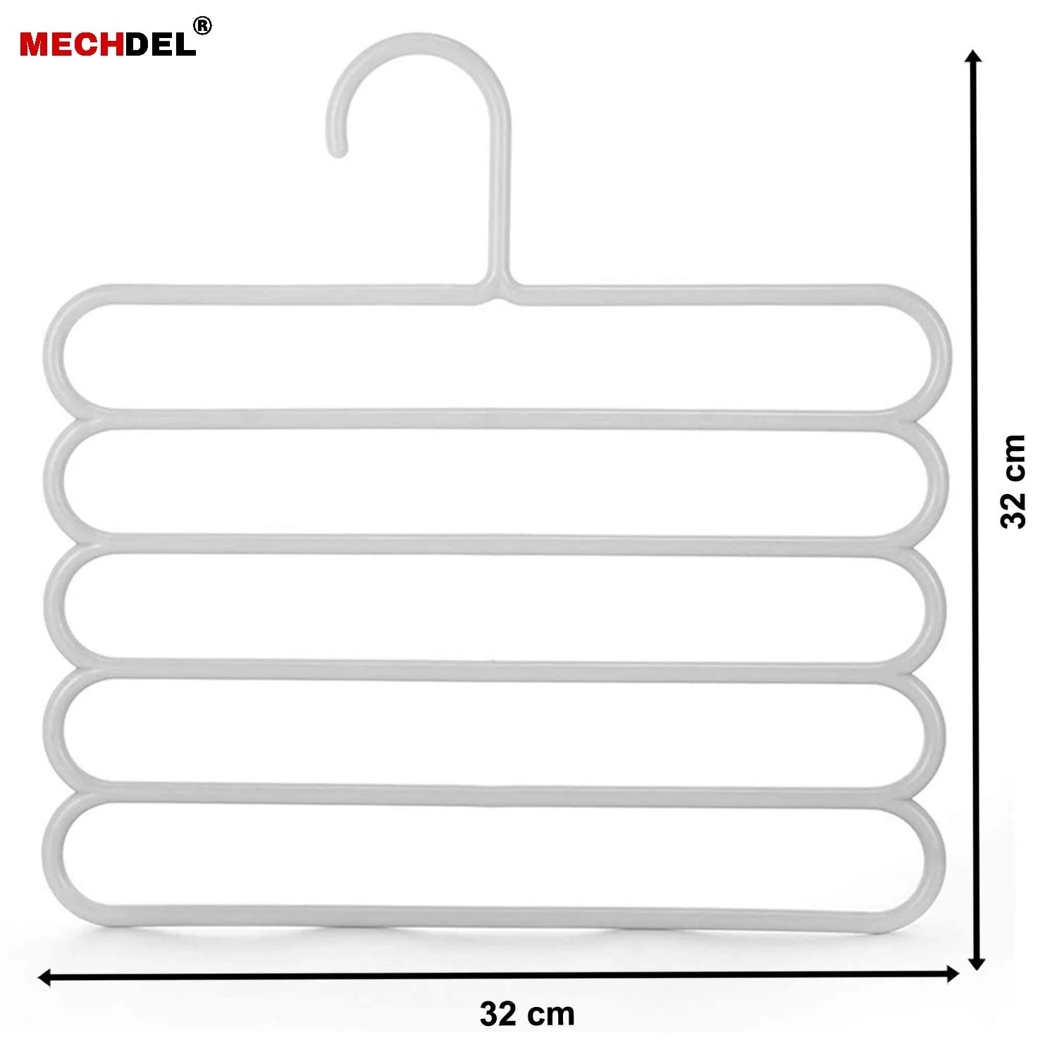 Mechdel 5 Layer Pants Clothes Hanger Wardrobe Storage Organiser Rack, 32l x 1b x 33h cm (Assorted Colour) (3) - Image 7