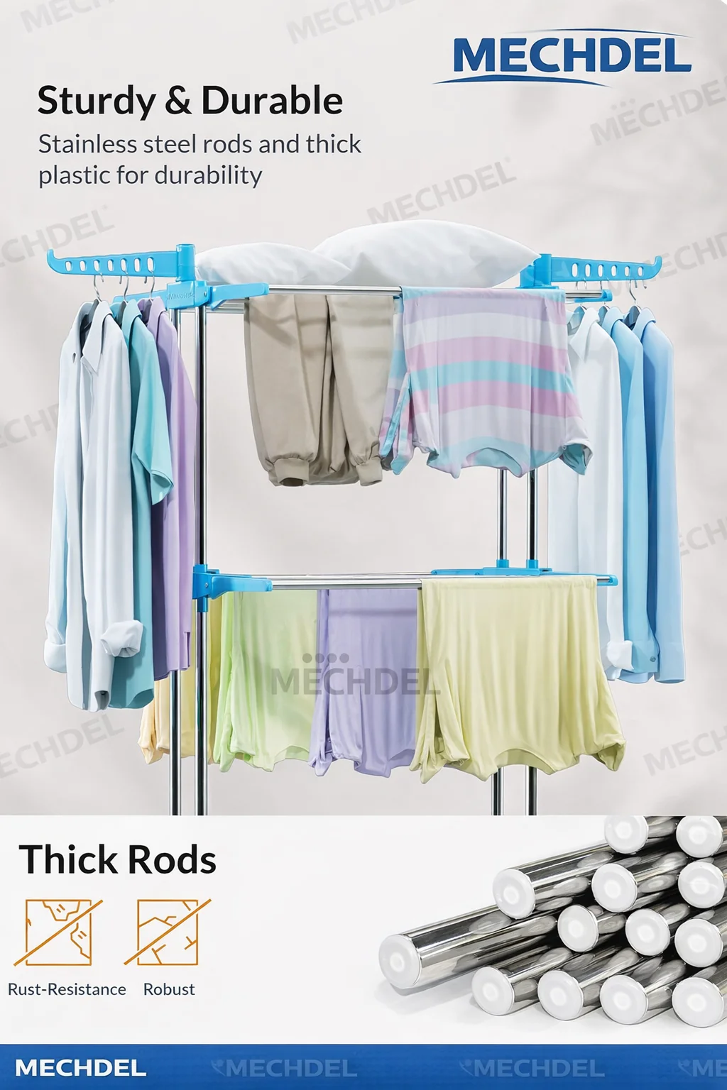 MECHDEL Clothes Stand for Drying Cloth Drying Stand - Image 3