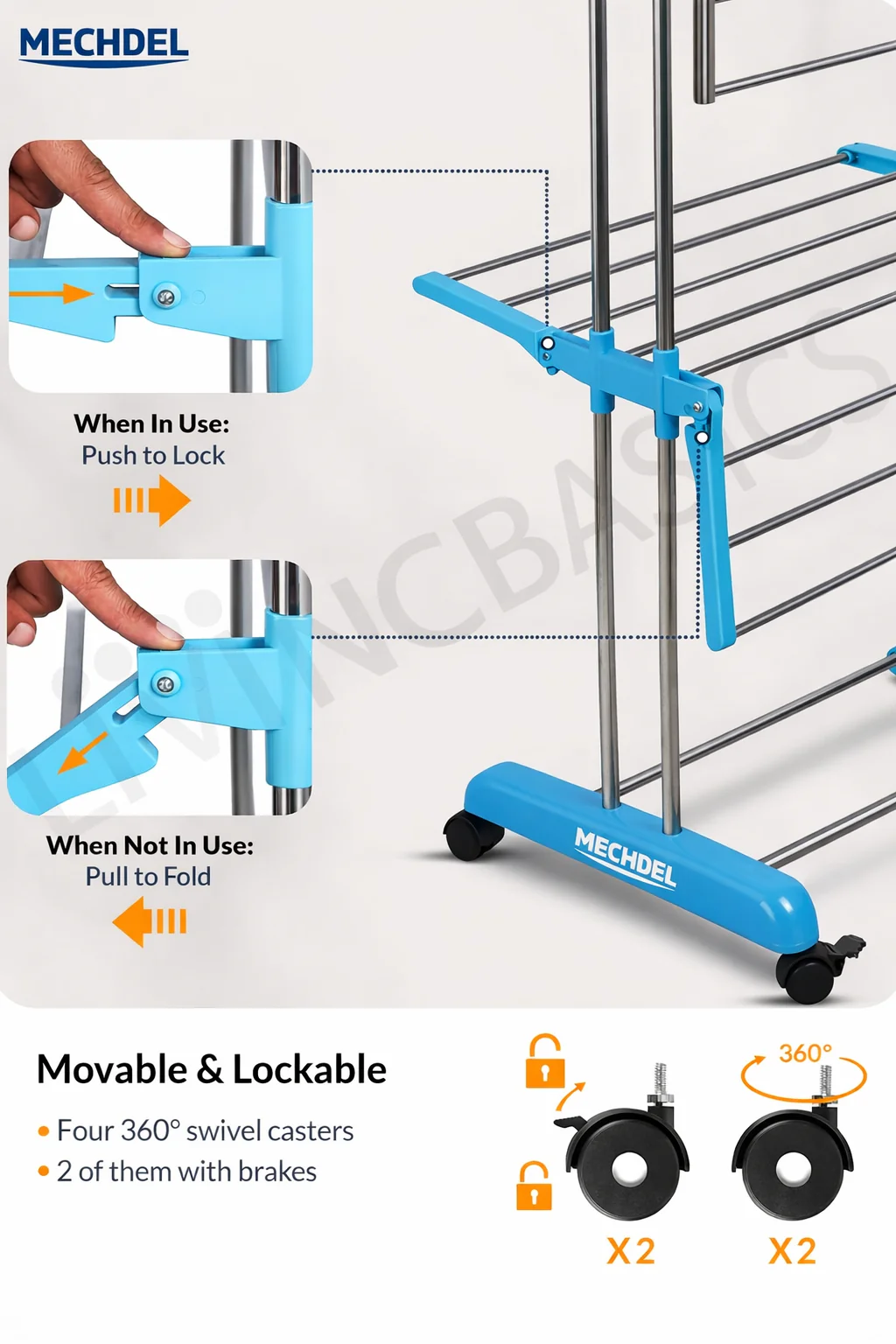 MECHDEL Clothes Stand for Drying Cloth Drying Stand - Image 4