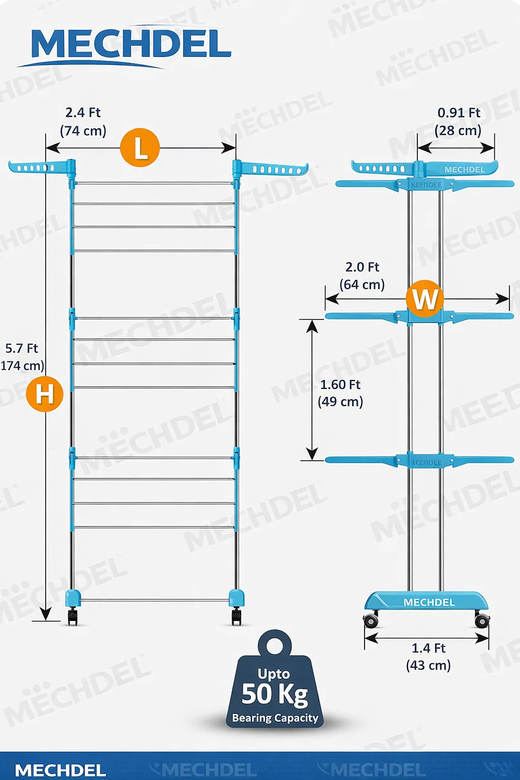 MECHDEL Clothes Stand for Drying Cloth Drying Stand - Image 6