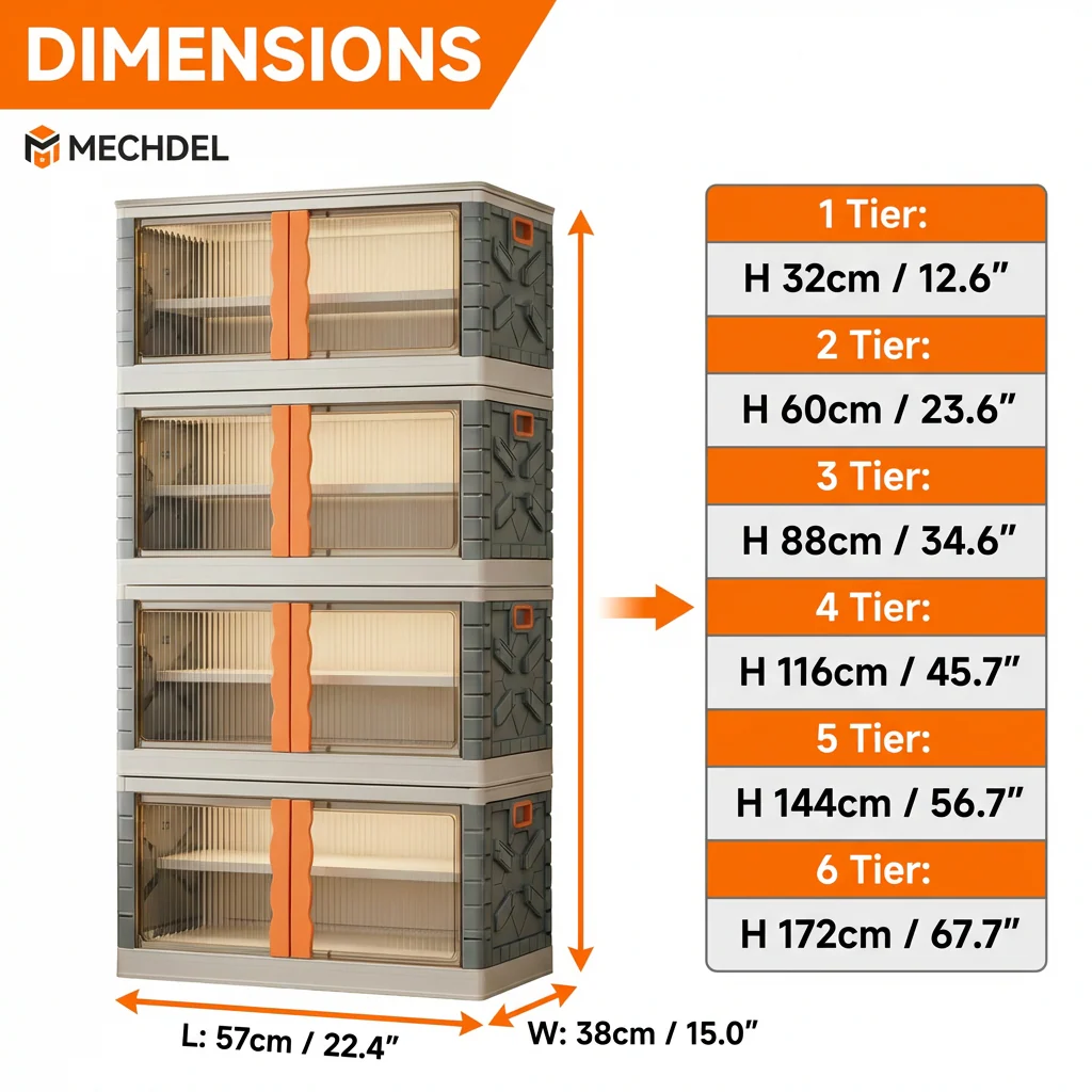 Mechdel Clothes Organizer Rack, 2 Door Storage Bin - Image 13