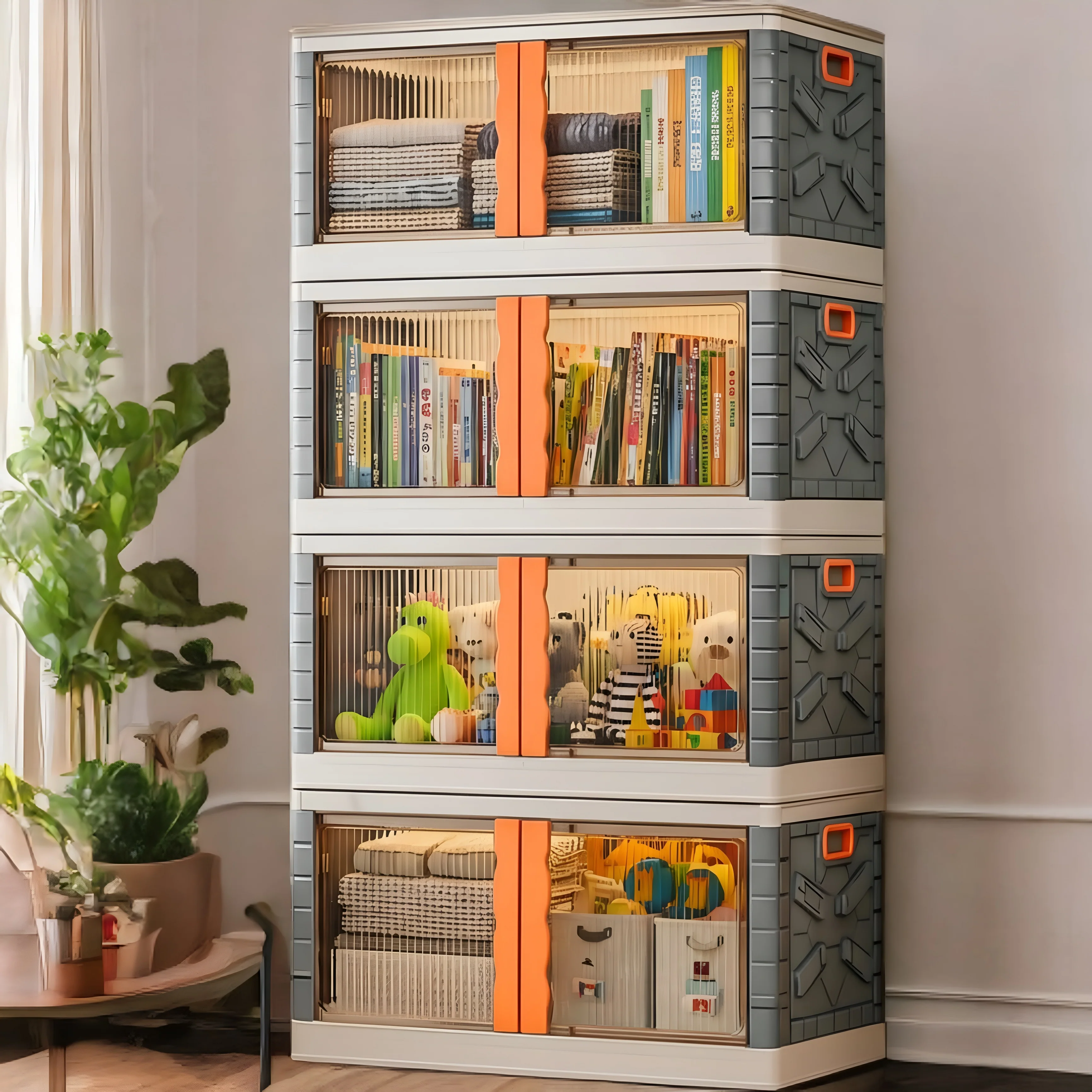 Mechdel Clothes Organizer Rack, 2 Door Storage Bin - Image 20