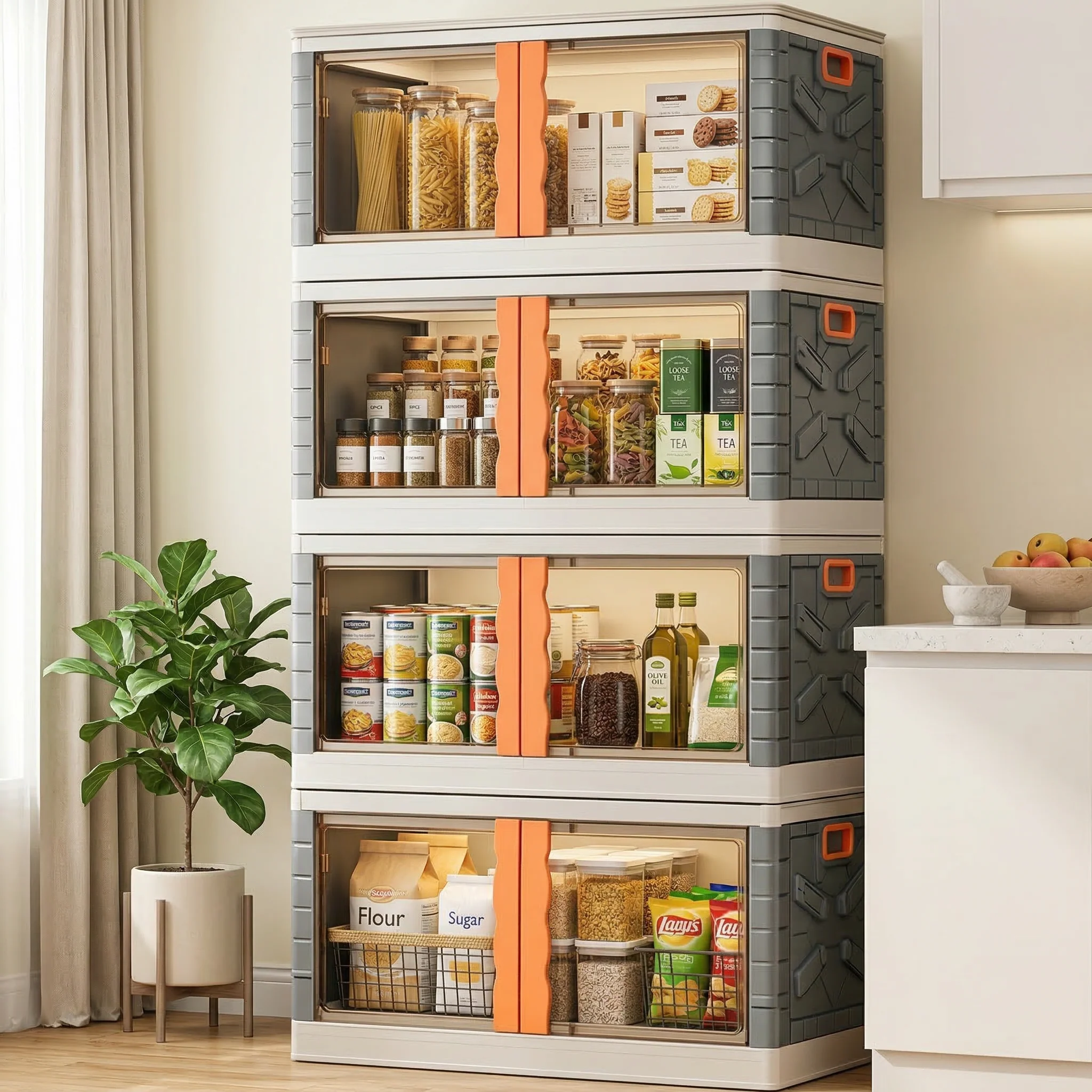 Mechdel Clothes Organizer Rack, 2 Door Storage Bin - Image 21