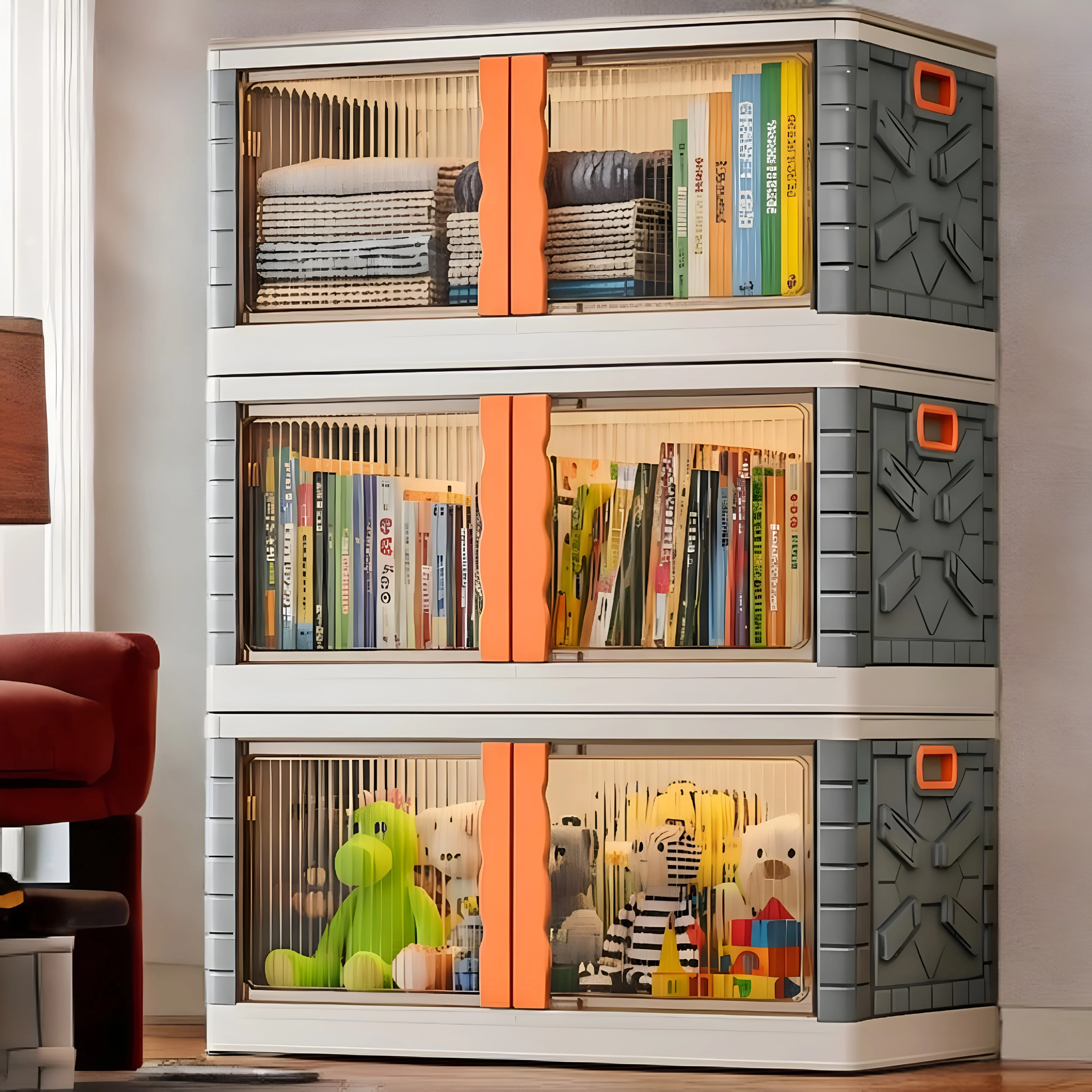 Mechdel Clothes Organizer Rack, 2 Door Storage Bin - Image 23