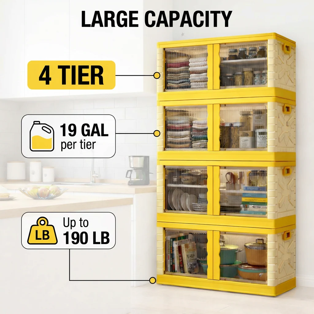 Mechdel Clothes Organizer Rack, 2 Door Storage Bin - Image 33
