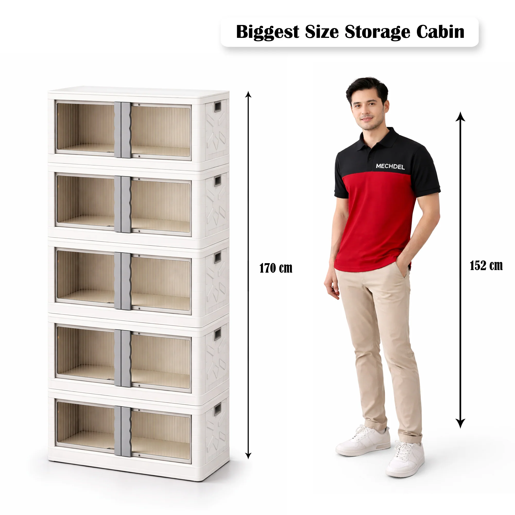 Mechdel Clothes Organizer Rack, 2 Door Storage Bin - Image 39