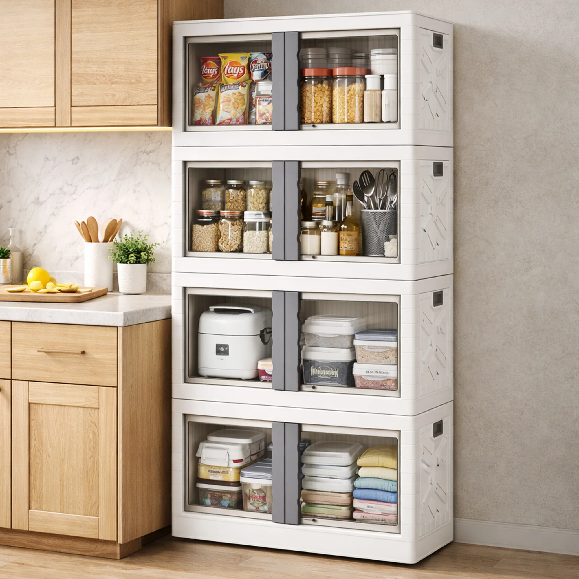 Mechdel Clothes Organizer Rack, 2 Door Storage Bin - Image 41