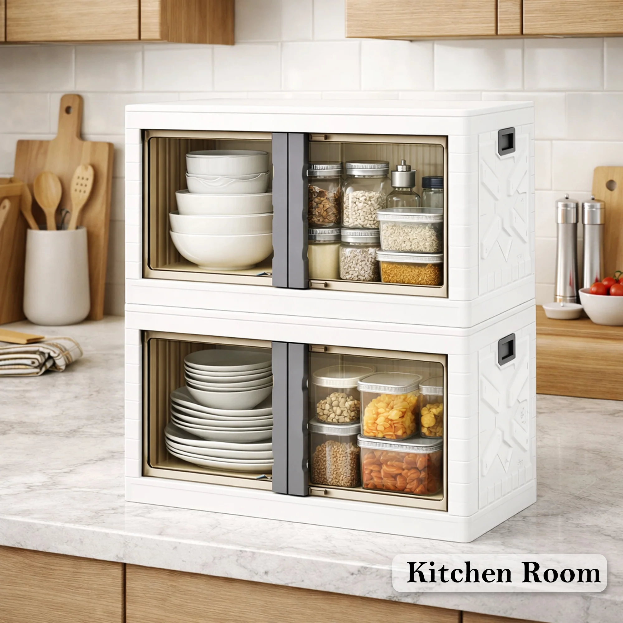 Mechdel Clothes Organizer Rack, 2 Door Storage Bin - Image 43