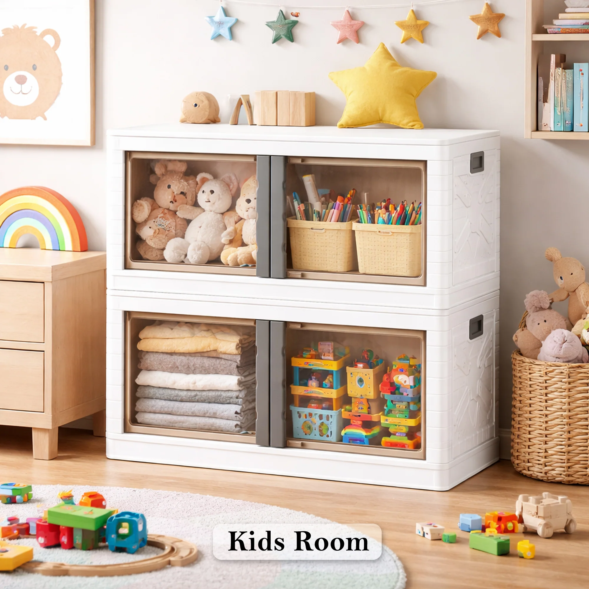 Mechdel Clothes Organizer Rack, 2 Door Storage Bin - Image 44