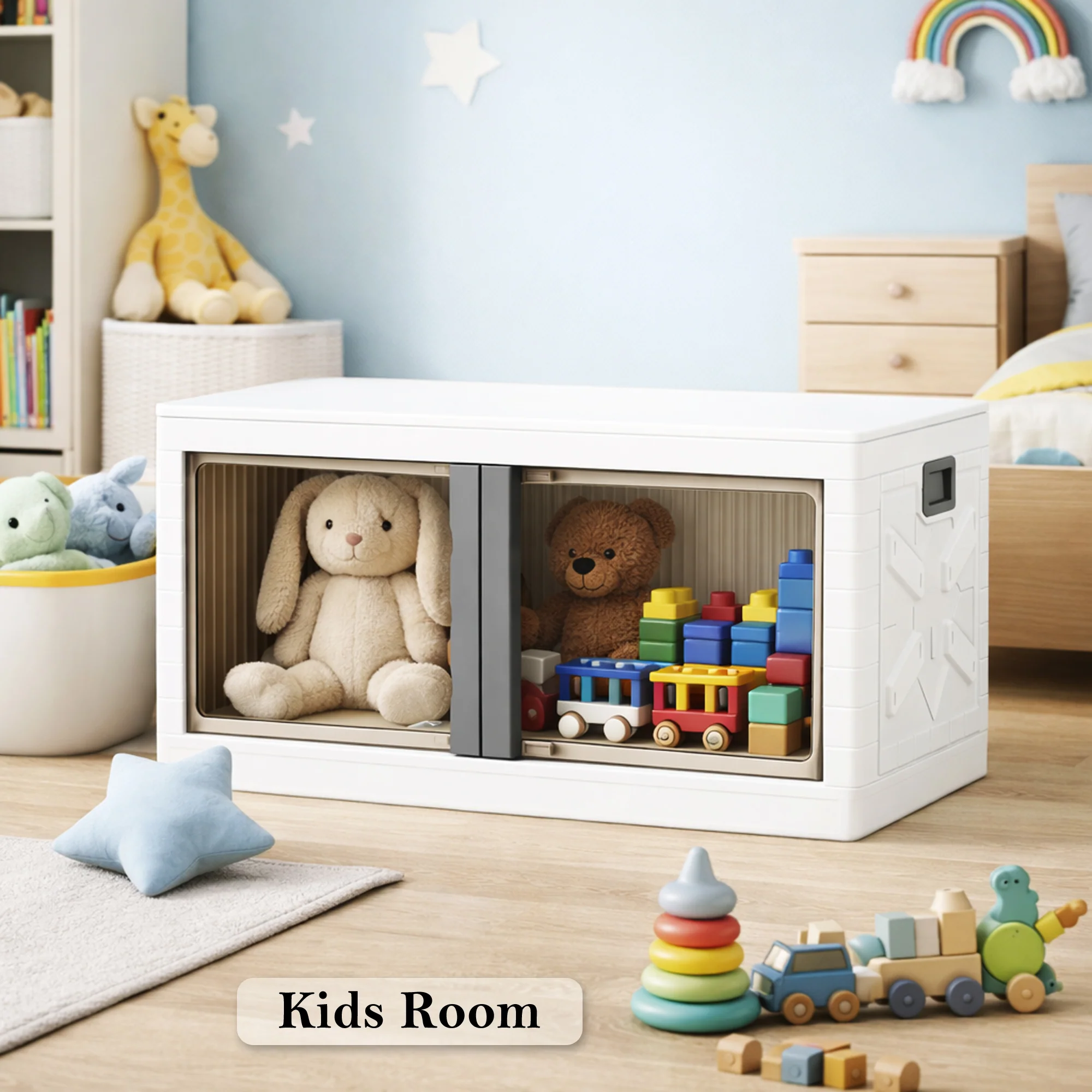 Mechdel Clothes Organizer Rack, 2 Door Storage Bin - Image 45