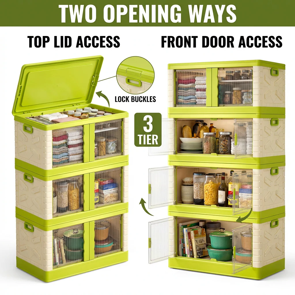 Mechdel Clothes Organizer Rack, 2 Door Storage Bin - Image 5