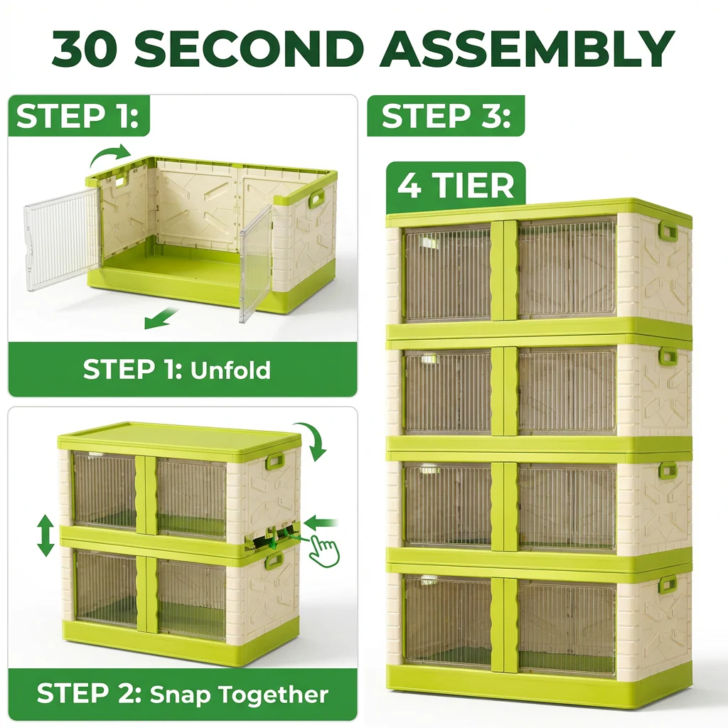 Mechdel Clothes Organizer Rack, 2 Door Storage Bin - Image 6