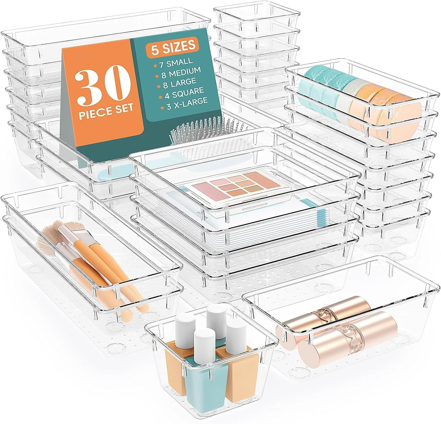 MECHDEL Drawer Organizer Set/Bathroom and Dressing Table Trays Organiser - Image 21