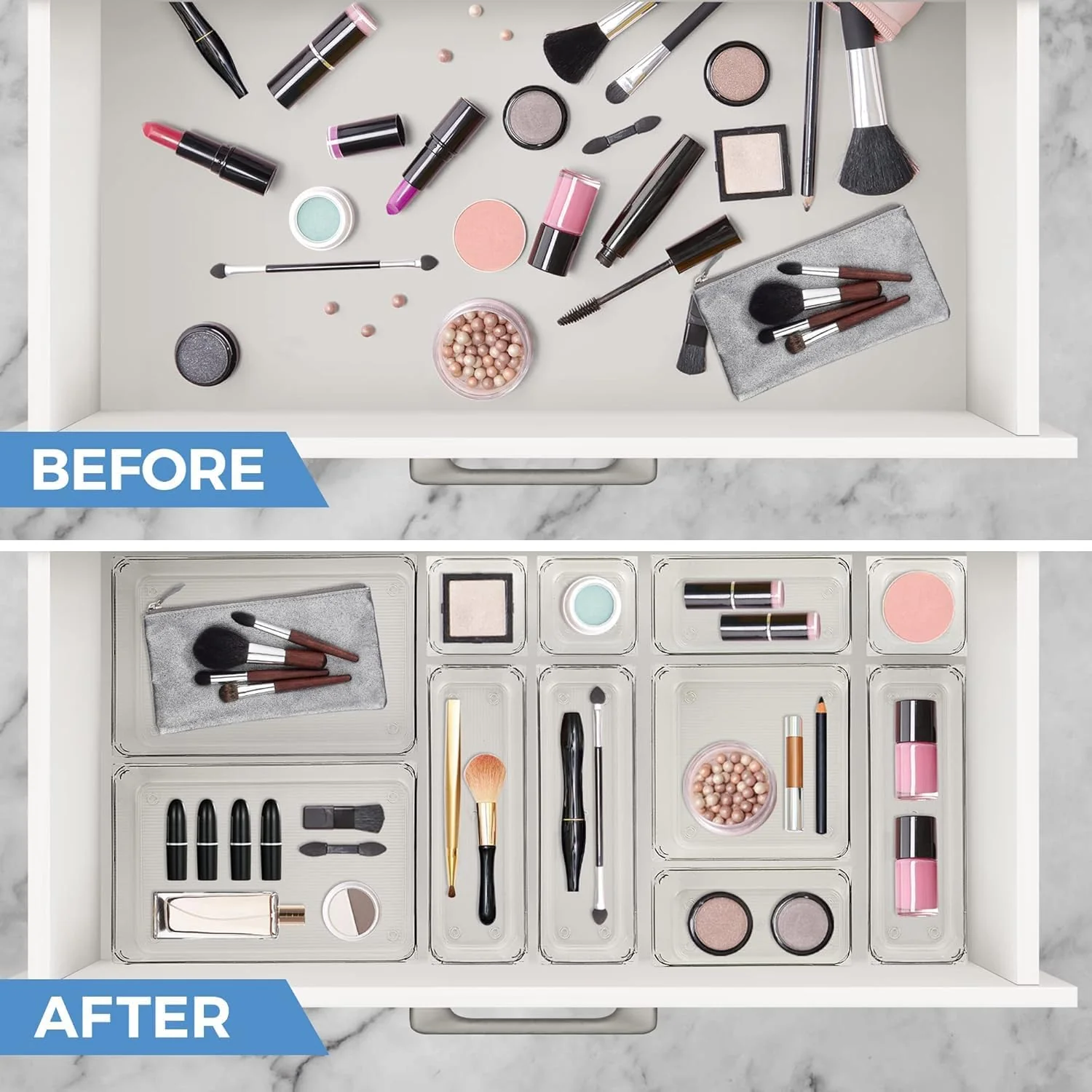 MECHDEL Drawer Organizer Set/Bathroom and Dressing Table Trays Organiser - Image 6